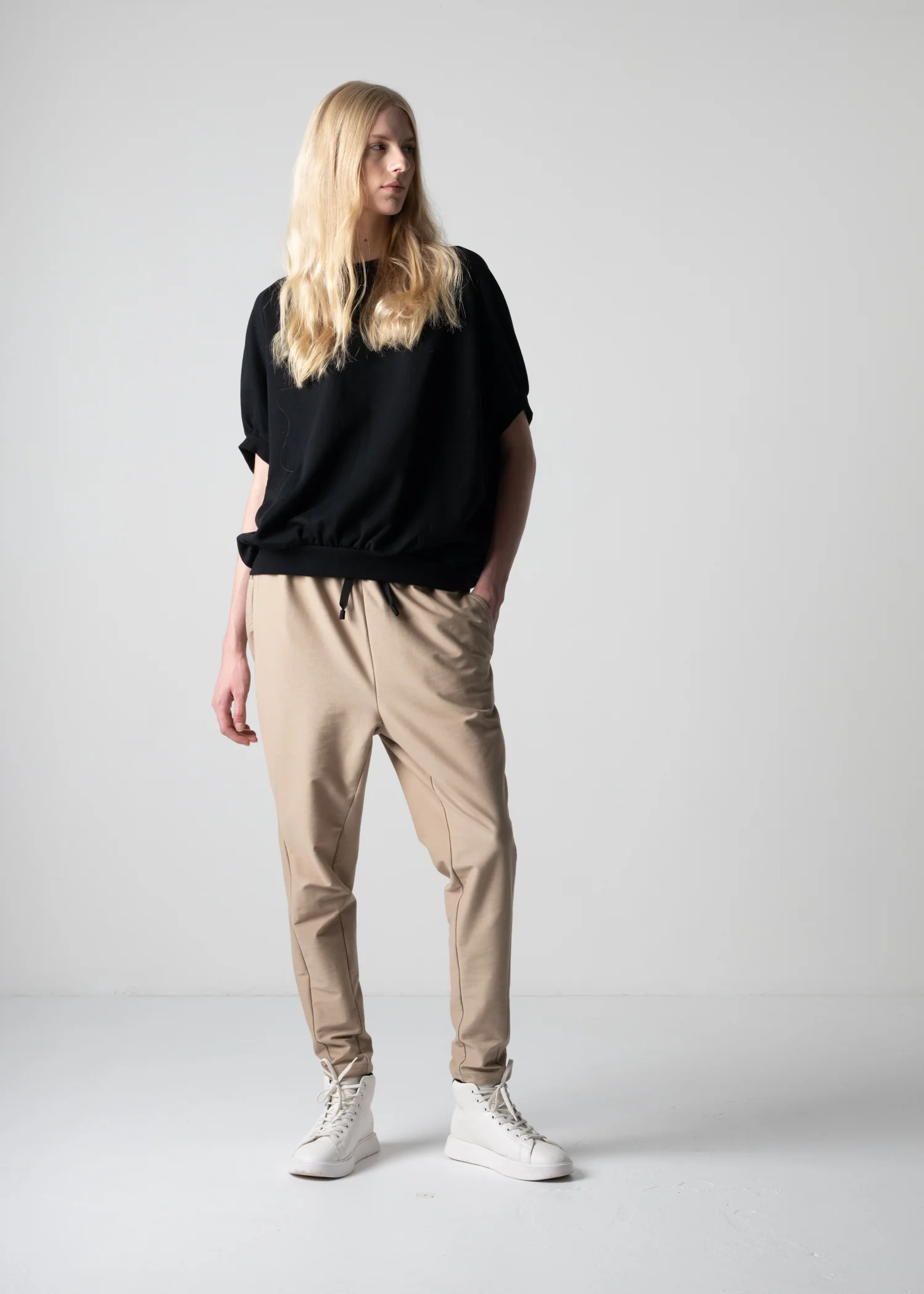 14 ALEXA TROUSERS / LIGHT DENIM-LOOK JERSEY - C12 - Image 2