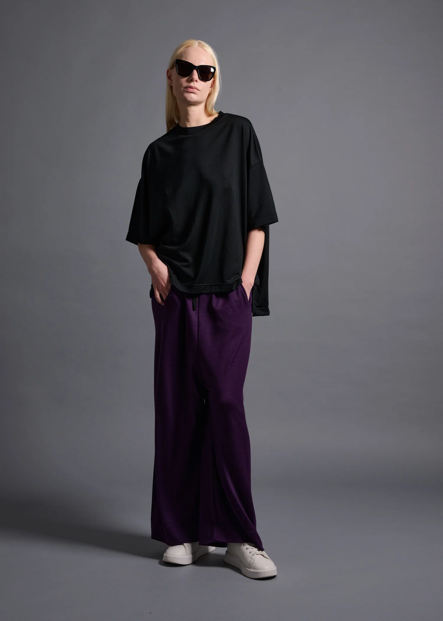 40 ALISON TROUSERS / HIGH GAUGE PURE WOOL JERSEY - C13 - Image 4