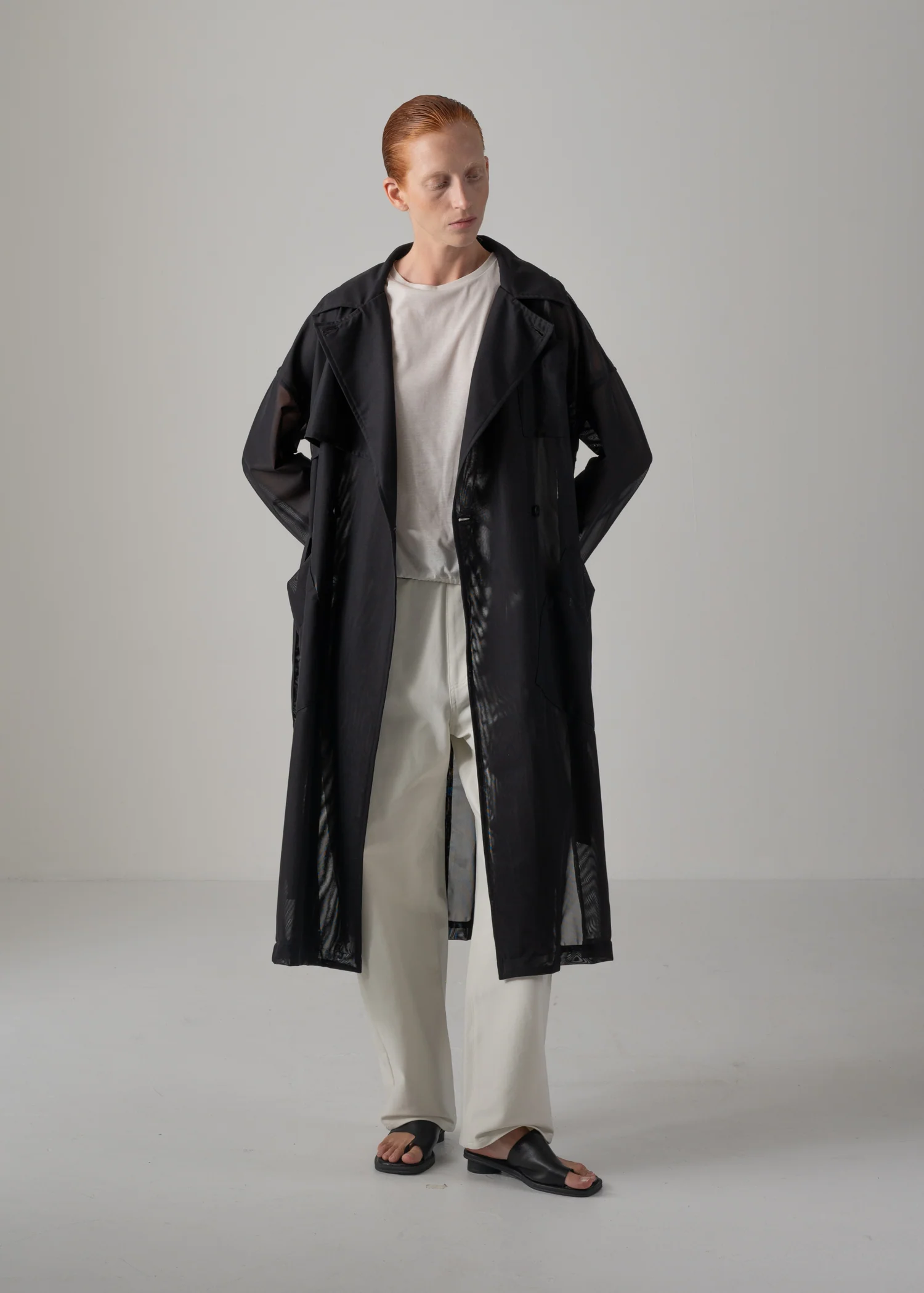 03 DOMINIQUE TRENCH COAT / SHEER RUSSELL JERSEY - C14 - Image 4