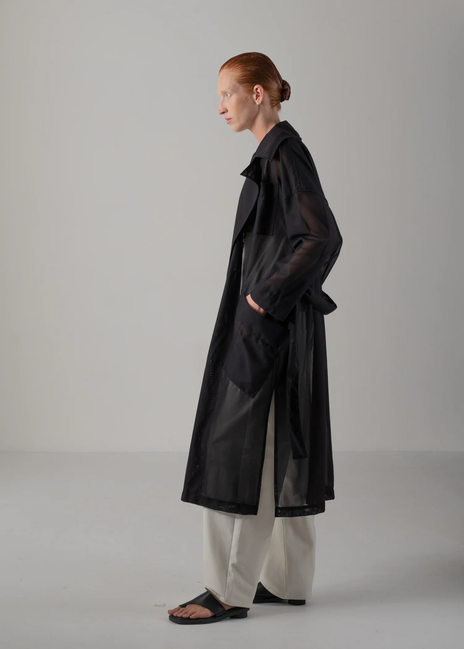 03 DOMINIQUE TRENCH COAT / SHEER RUSSELL JERSEY - C14 - Image 5