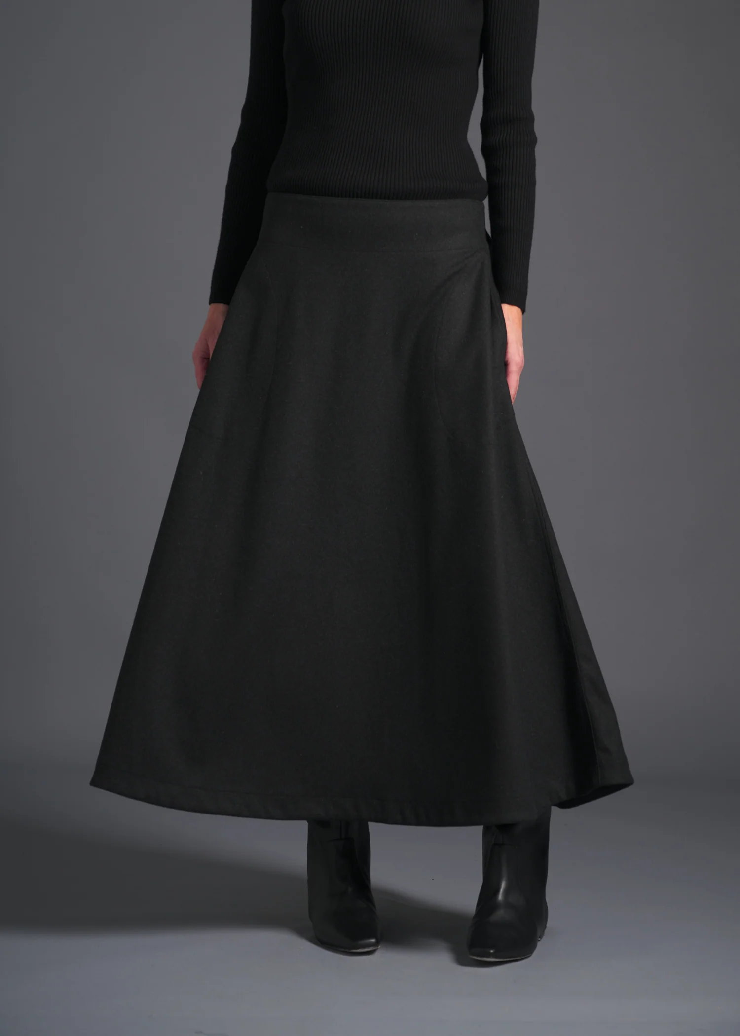 23 GEMMA FLARED SKIRT / SOFT FLANNEL JERSEY - C13