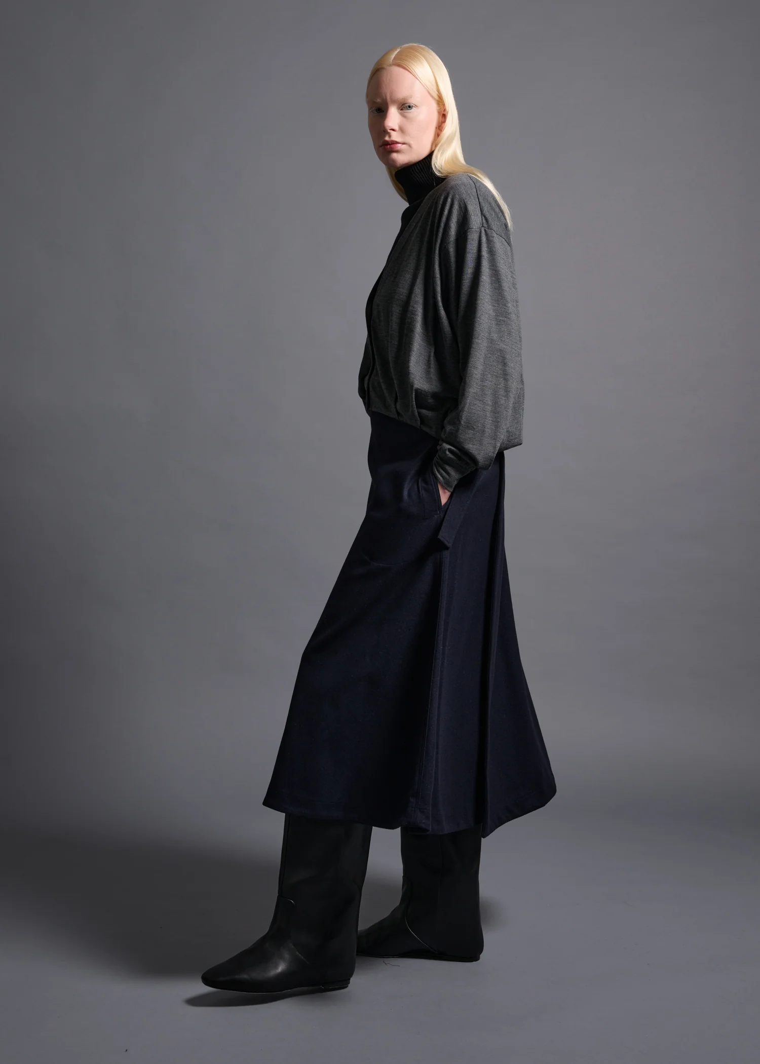 23 GEMMA FLARED SKIRT / SOFT FLANNEL JERSEY - C13 - Image 8