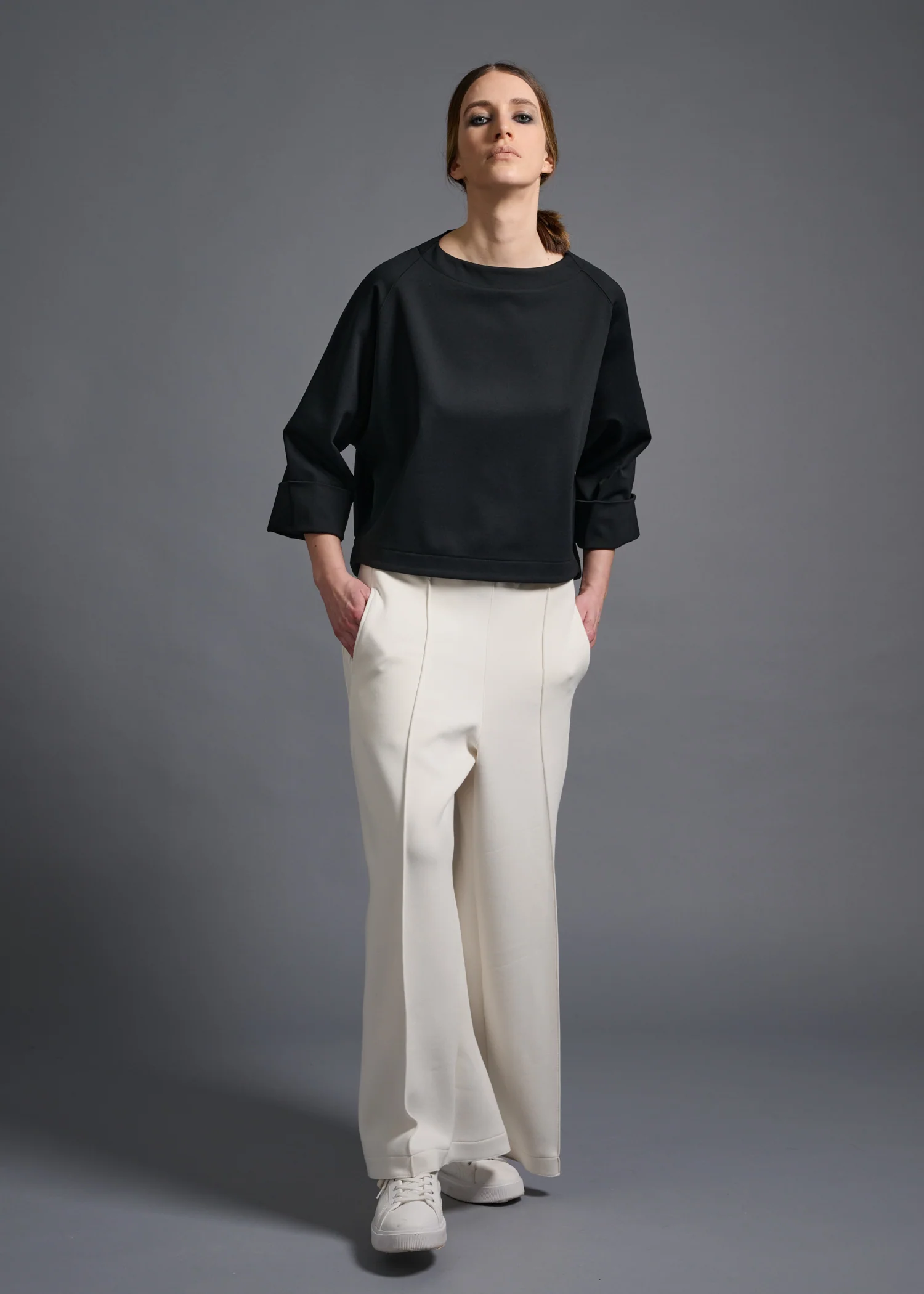 31 GENEVA WIDE LEG TROUSERS / AIRLY COCOON TWILL - C13 - Image 4