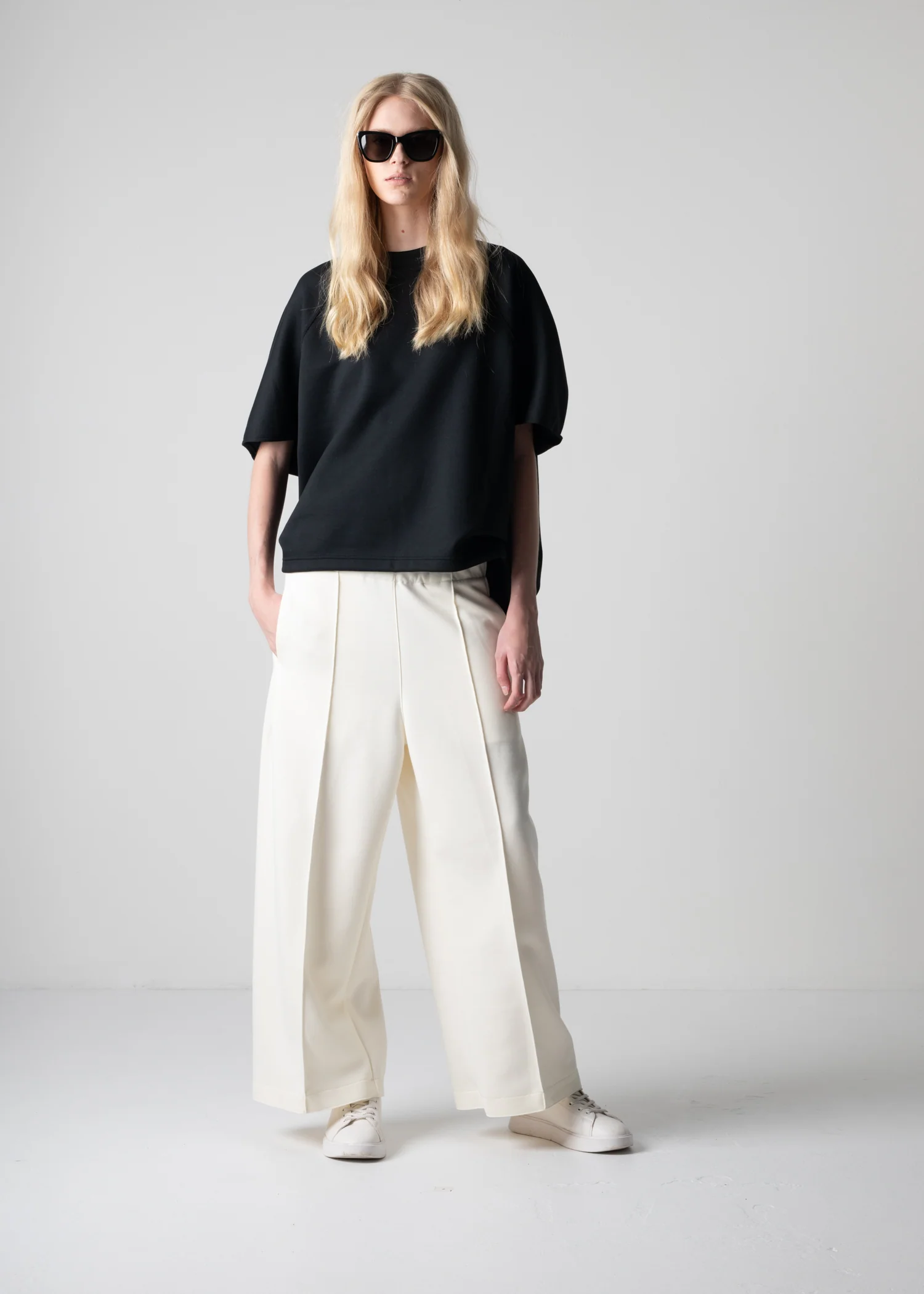 13 GENEVA WIDELEG TROUSERS / DOUBLE AIR COTTON BLEND JERSEY - C12 - Image 10