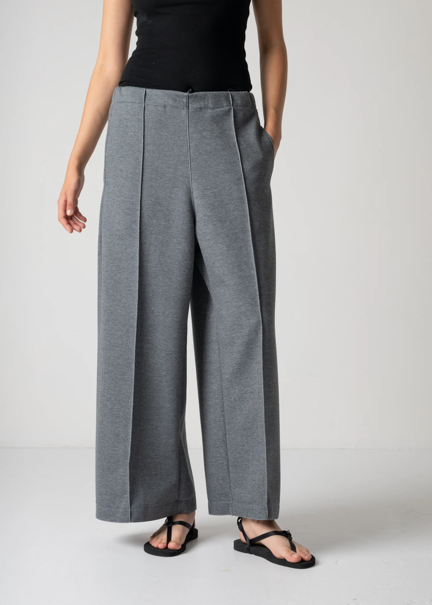 13 GENEVA WIDELEG TROUSERS / DOUBLE AIR COTTON BLEND JERSEY - C12 - Image 17