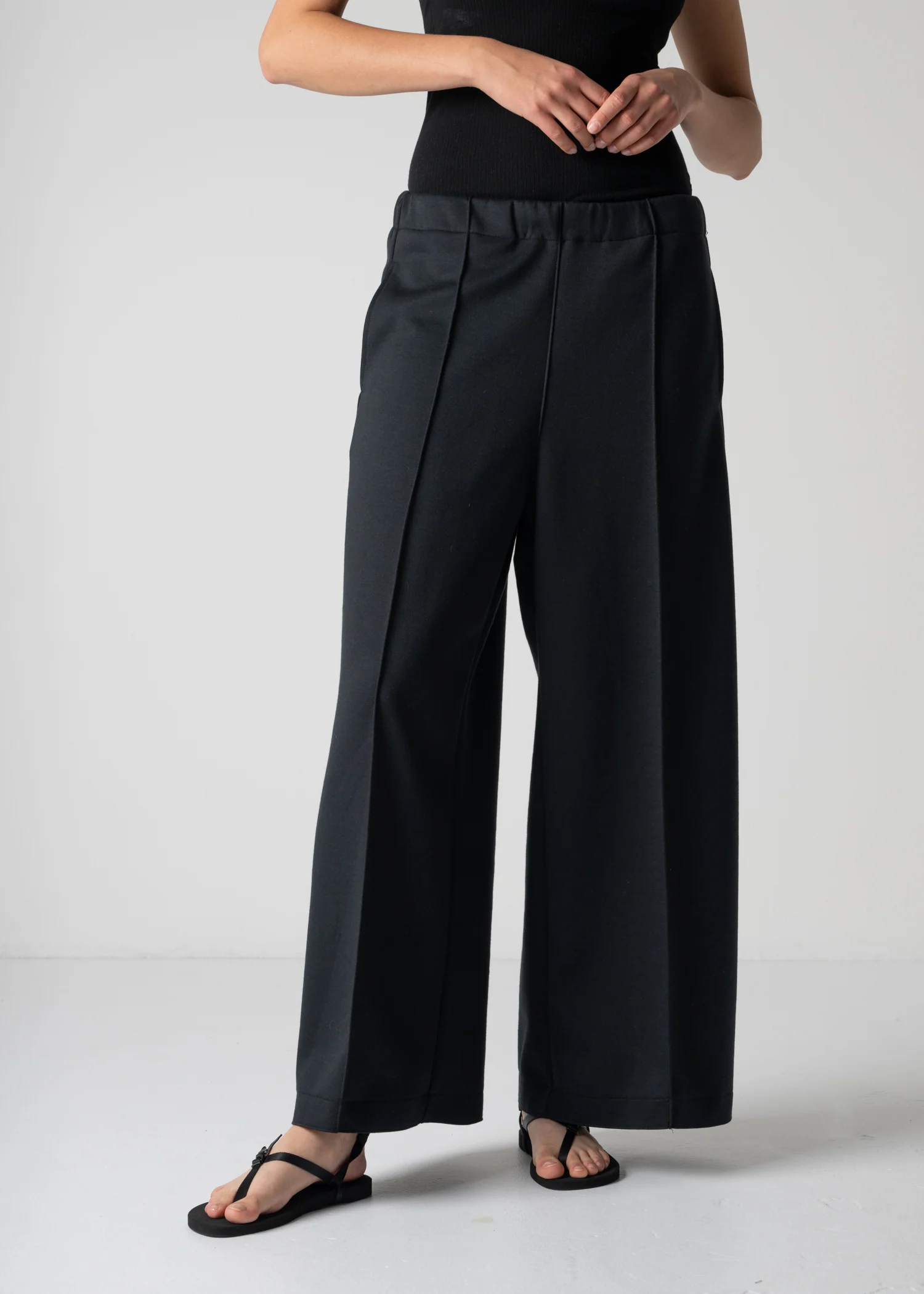13 GENEVA WIDELEG TROUSERS / DOUBLE AIR COTTON BLEND JERSEY - C12 - Image 25