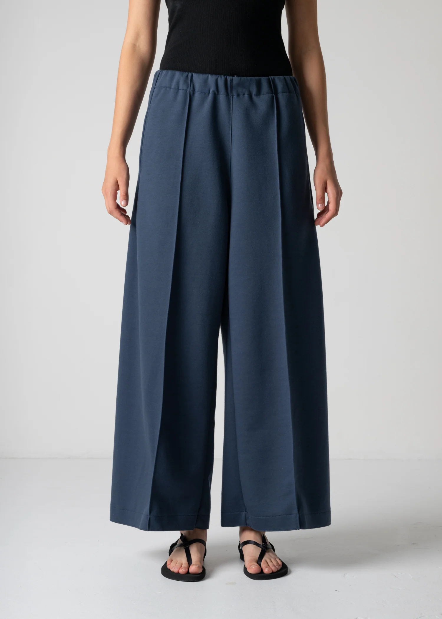 13 GENEVA WIDELEG TROUSERS / DOUBLE AIR COTTON BLEND JERSEY - C12 - Image 3