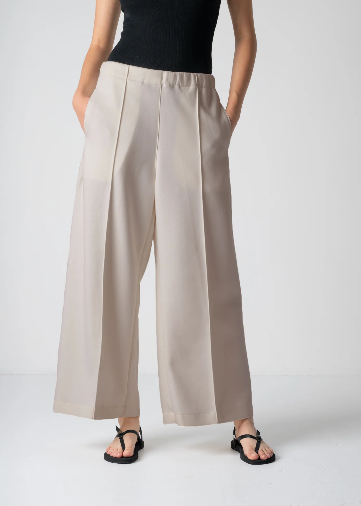 13 GENEVA WIDELEG TROUSERS / DOUBLE AIR COTTON BLEND JERSEY - C12 - Image 33