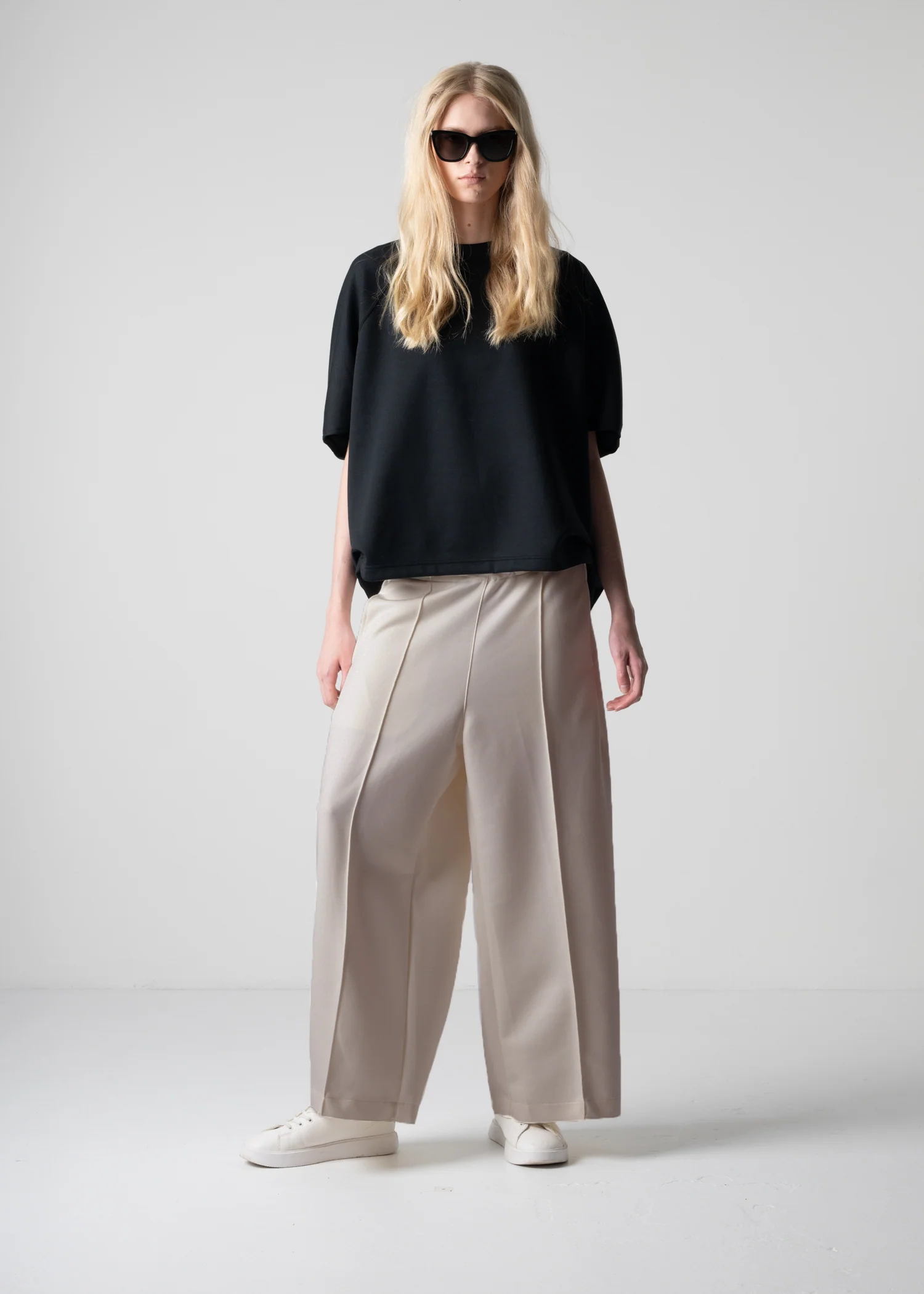 13 GENEVA WIDELEG TROUSERS / DOUBLE AIR COTTON BLEND JERSEY - C12 - Image 34