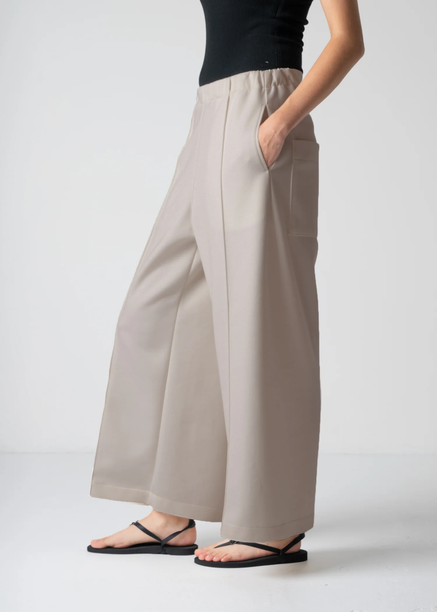 13 GENEVA WIDELEG TROUSERS / DOUBLE AIR COTTON BLEND JERSEY - C12 - Image 35