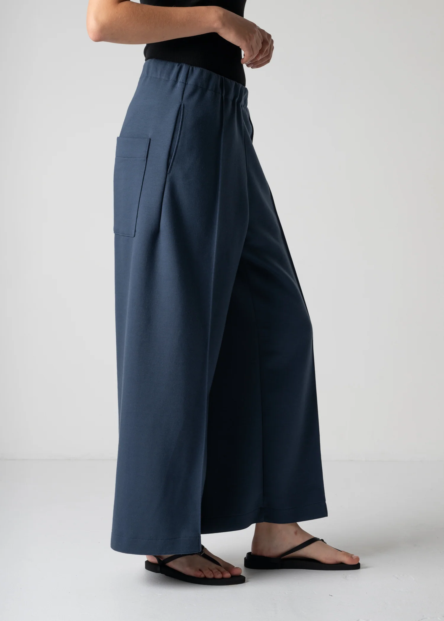 13 GENEVA WIDELEG TROUSERS / DOUBLE AIR COTTON BLEND JERSEY - C12 - Image 5
