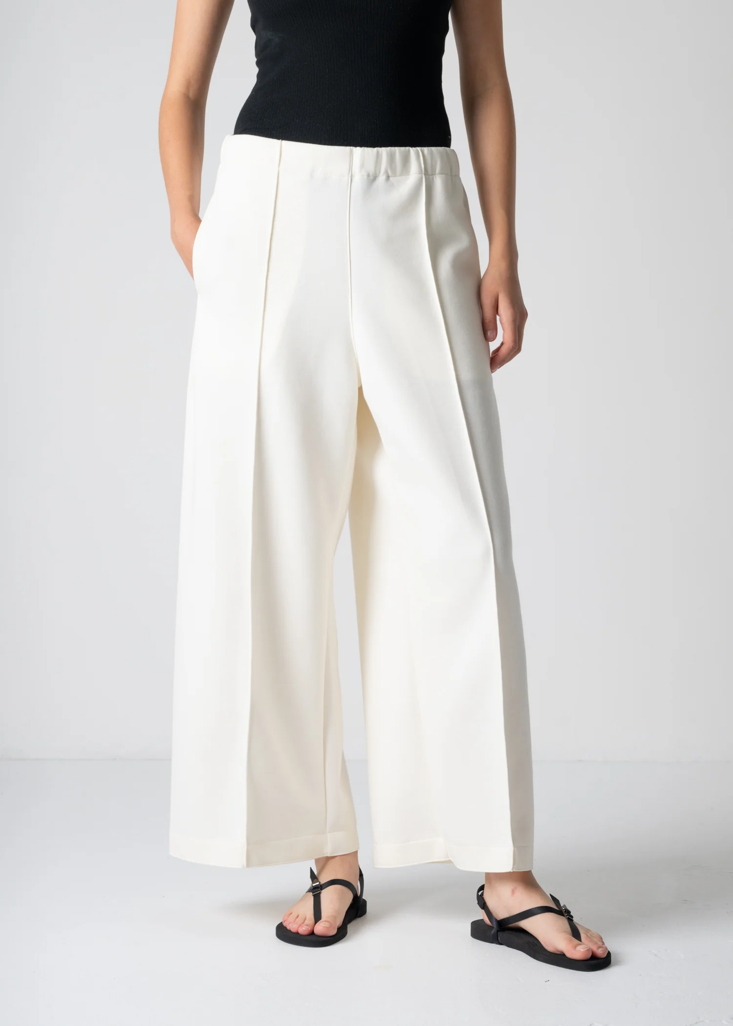 13 GENEVA WIDELEG TROUSERS / DOUBLE AIR COTTON BLEND JERSEY - C12 - Image 9