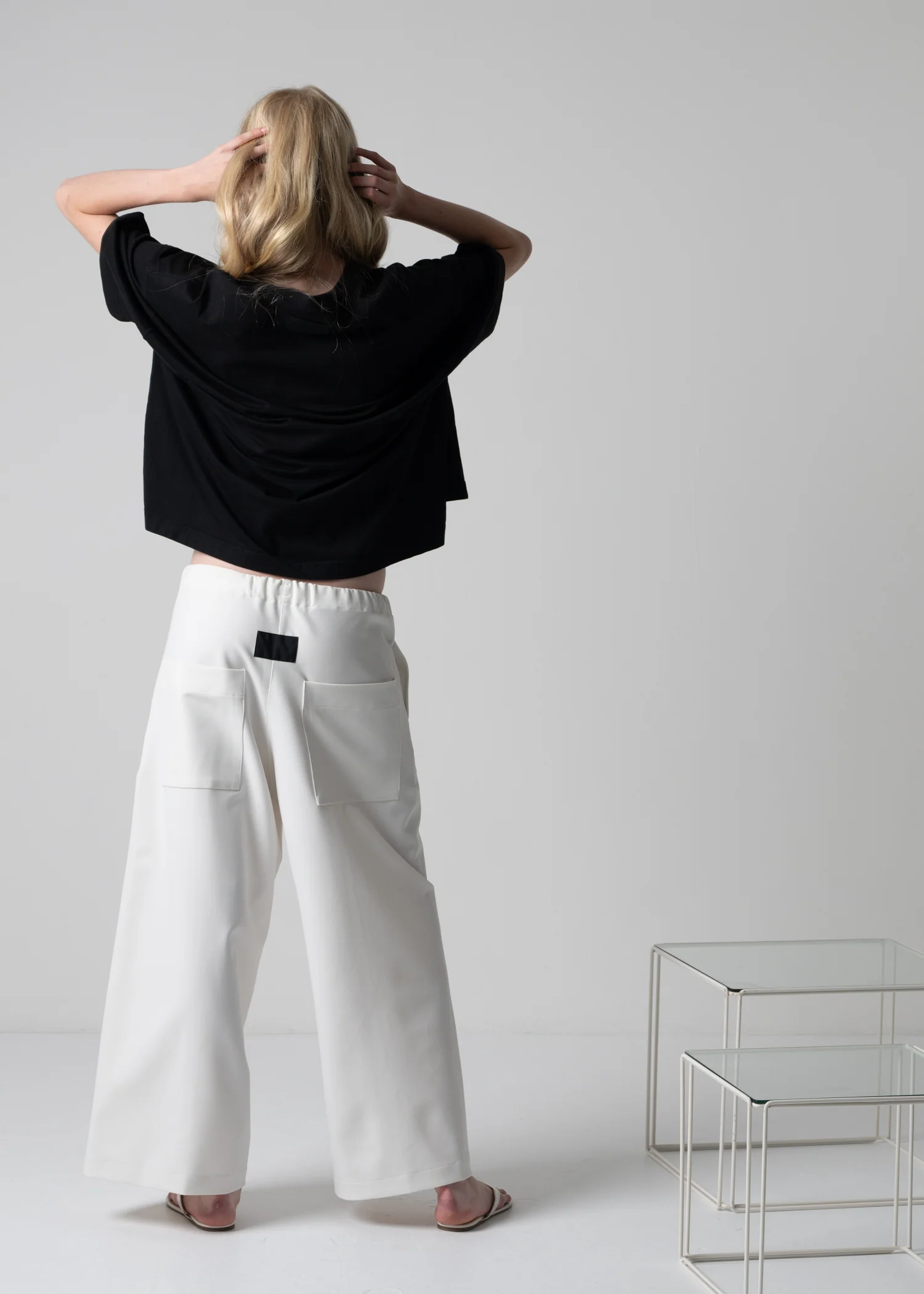 GENEVA WIDELEG TROUSERS / HIGH DENSITY 2WAY STRETCH - ONLINE STORE EXCLUSIVE - Image 3