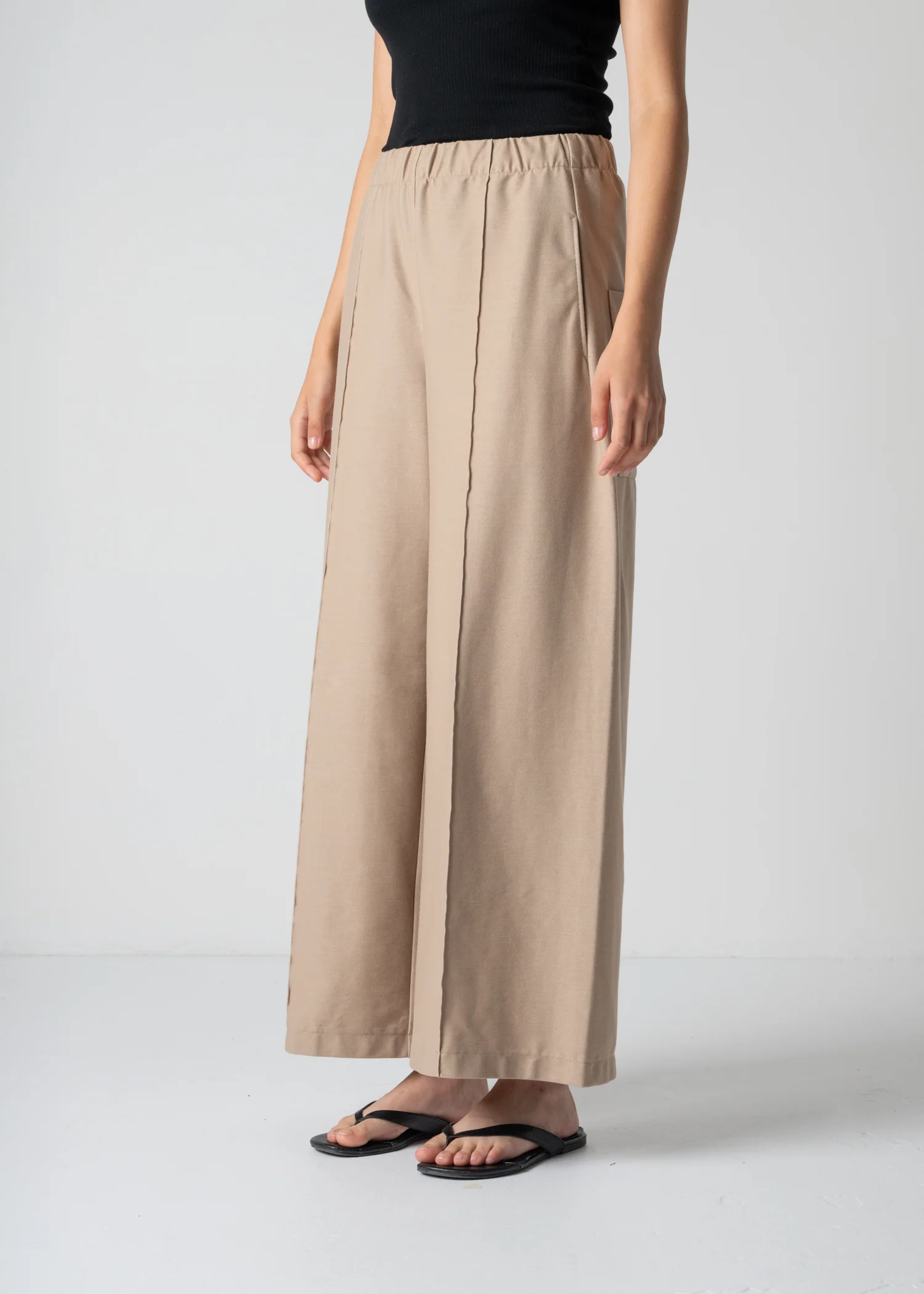 15 GENEVA WIDELEG TROUSERS / LIGHT DENIM-LOOK JERSEY - C12 - Image 12