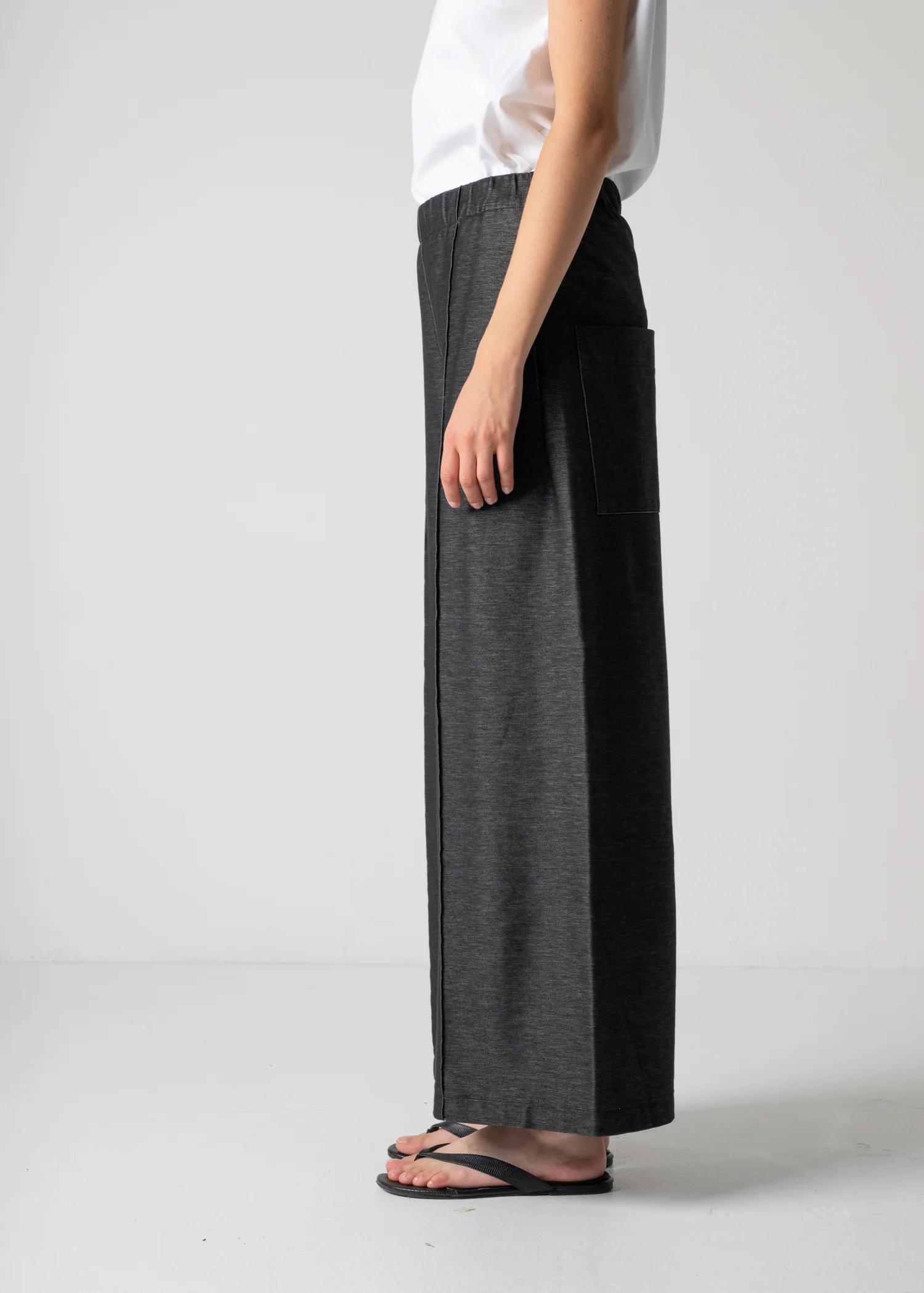15 GENEVA WIDELEG TROUSERS / LIGHT DENIM-LOOK JERSEY - C12 - Image 5