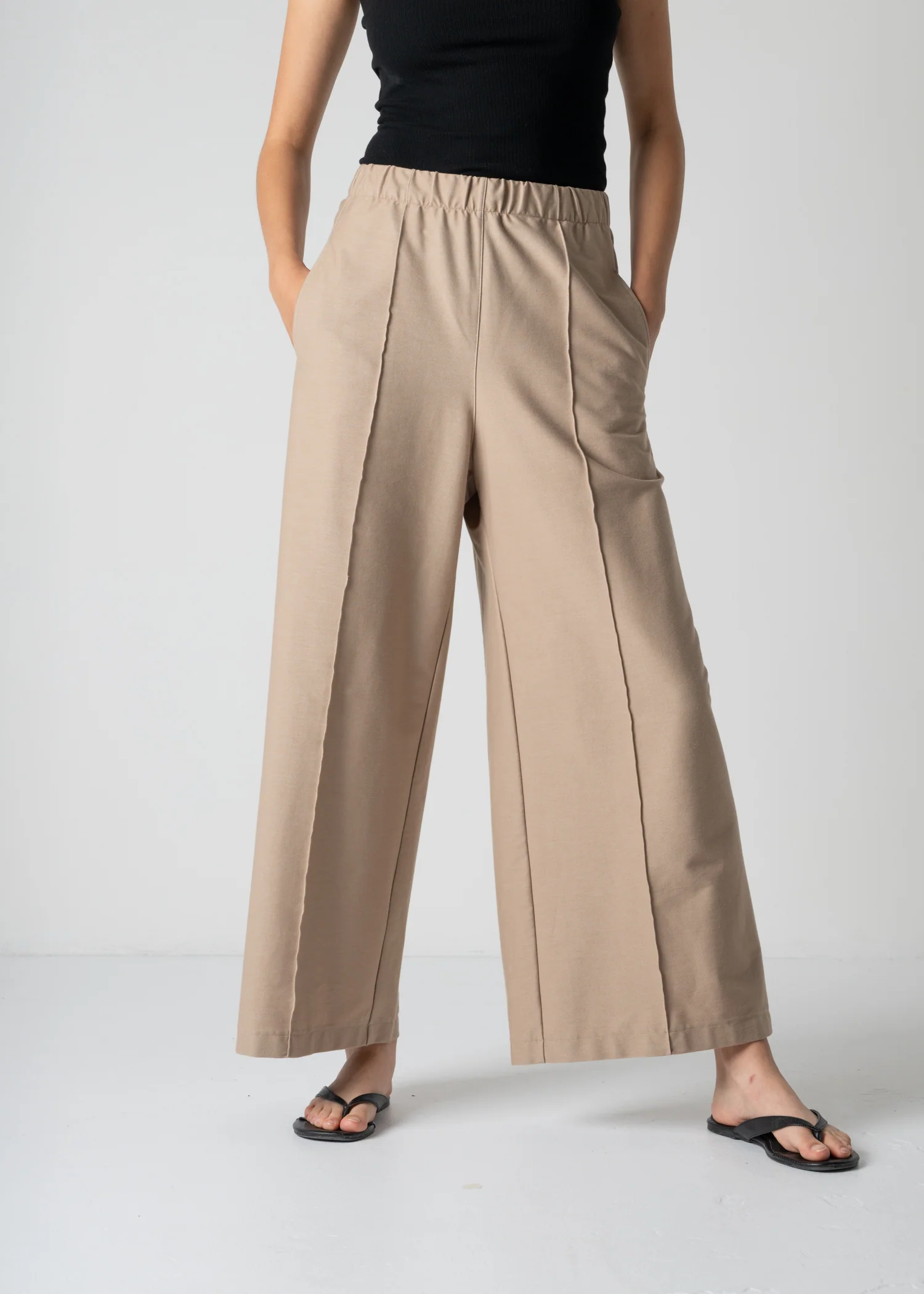 15 GENEVA WIDELEG TROUSERS / LIGHT DENIM-LOOK JERSEY - C12 - Image 9