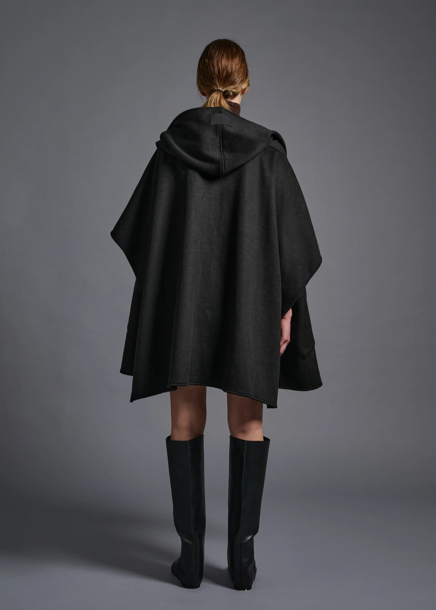 15 GITTY HOODED CAPE / WOOL MIX SHAGGY DOUBLE FACE - C13 - Image 7