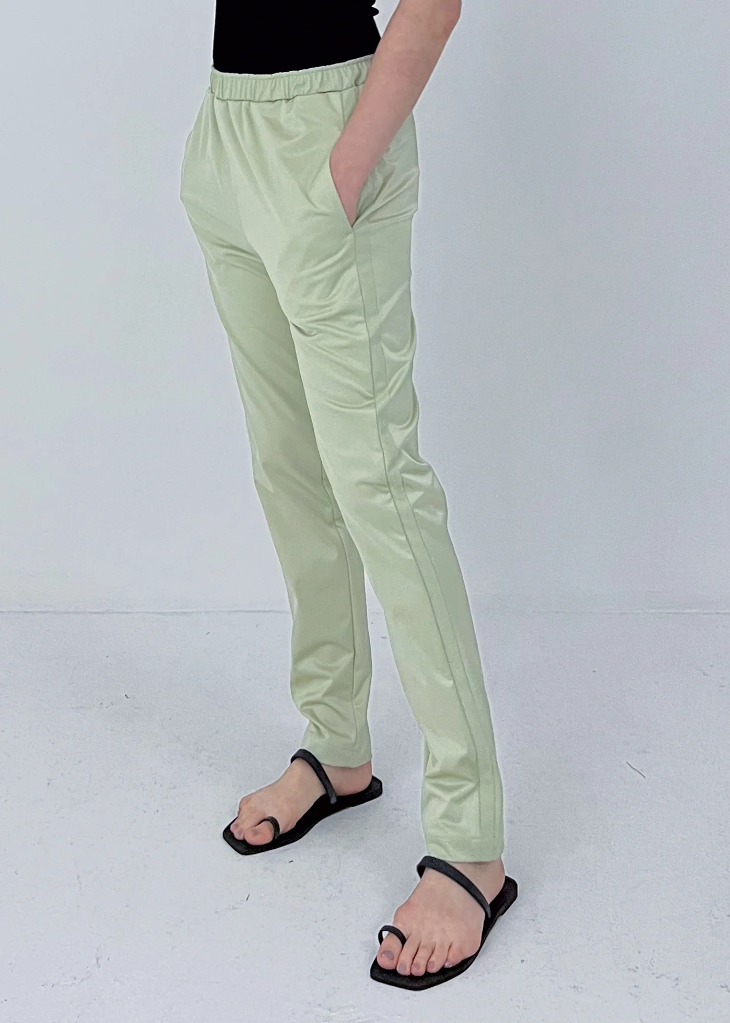 37 HAIDEN TUXEDO LEGGINGS / SILKY SATIN JERSEY - C10 - Image 21