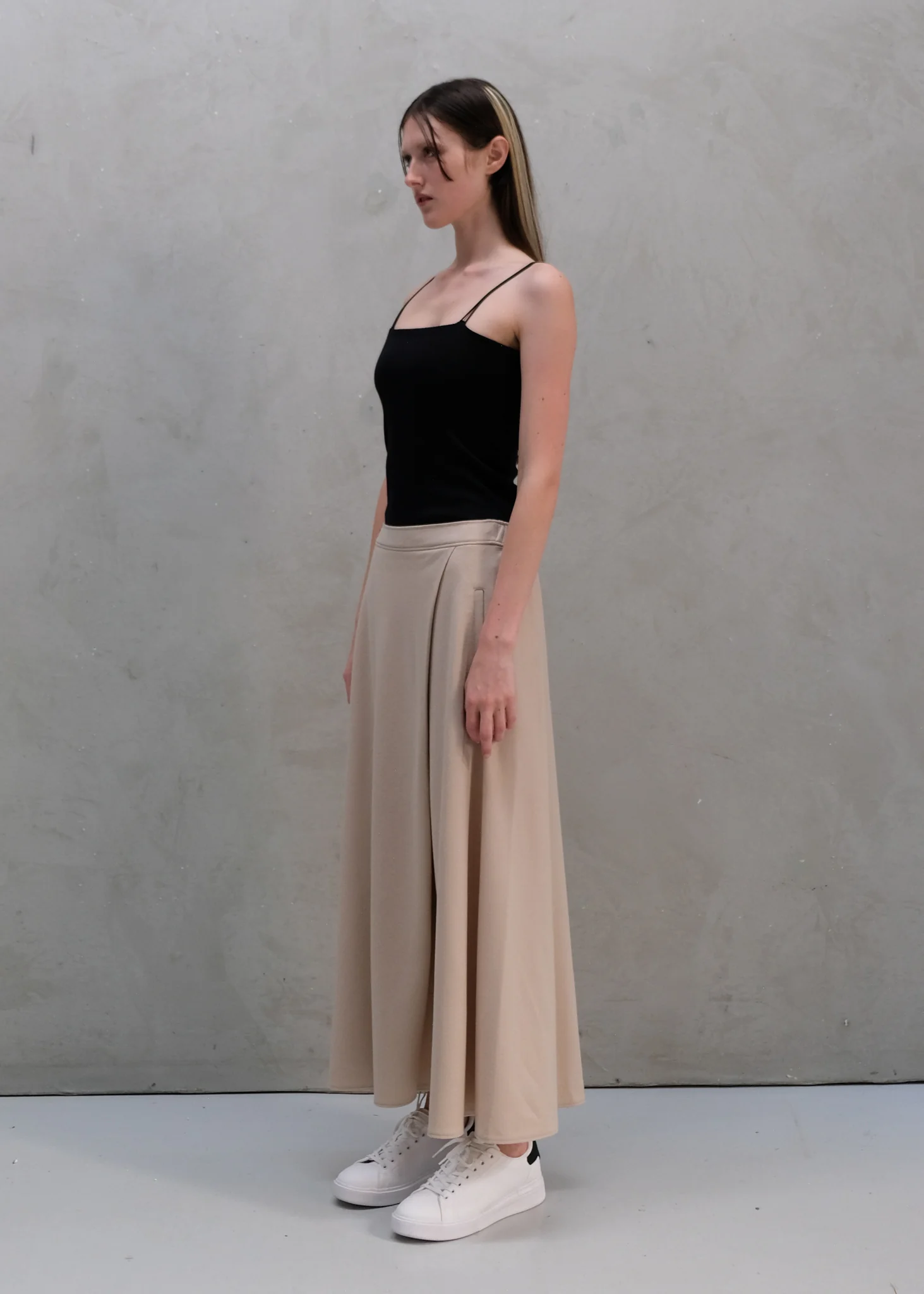 HALO SEMI-FLARE SKIRT / WOOL MILLED JERSEY - C9 - Image 14