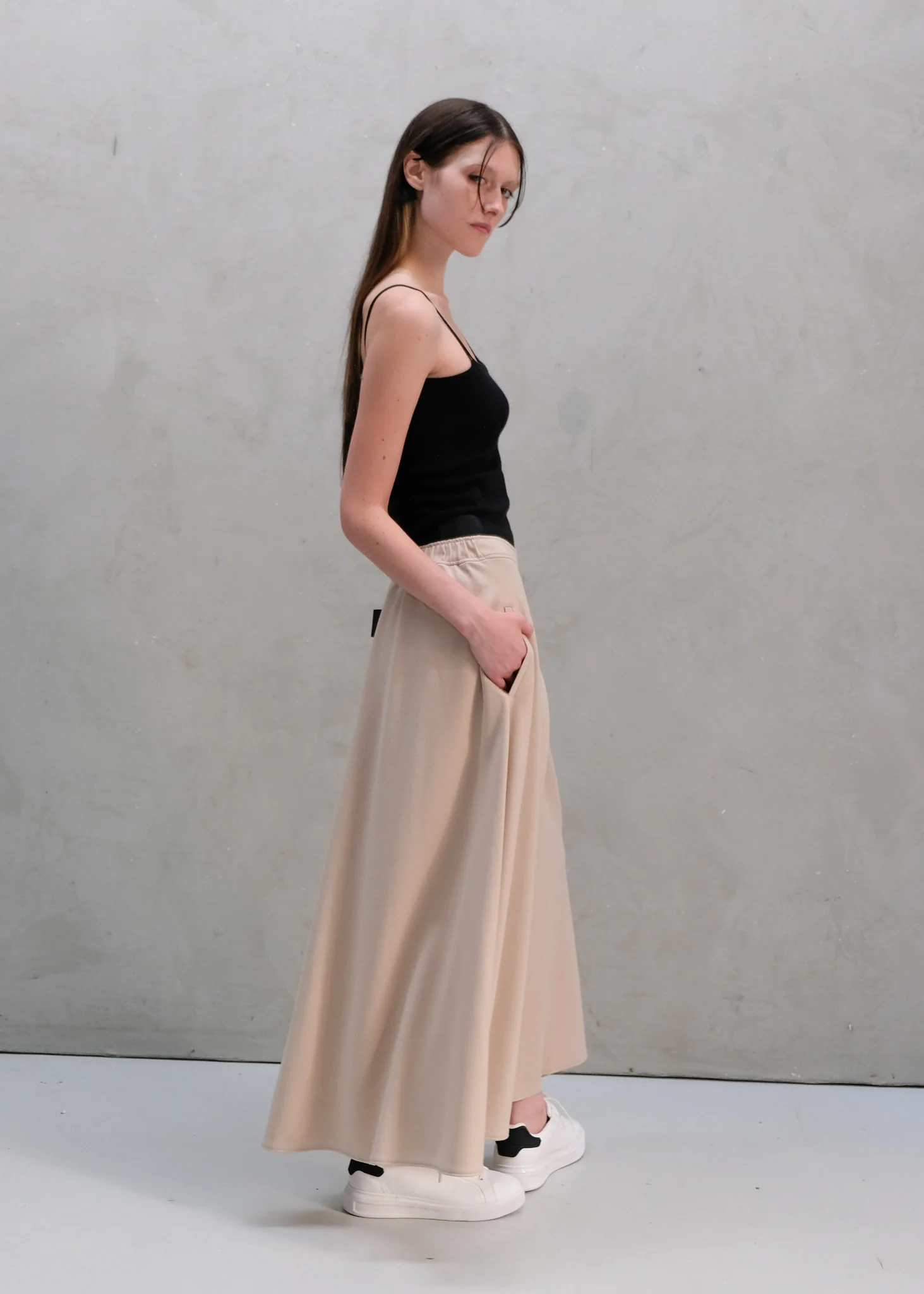 HALO SEMI-FLARE SKIRT / WOOL MILLED JERSEY - C9 - Image 15