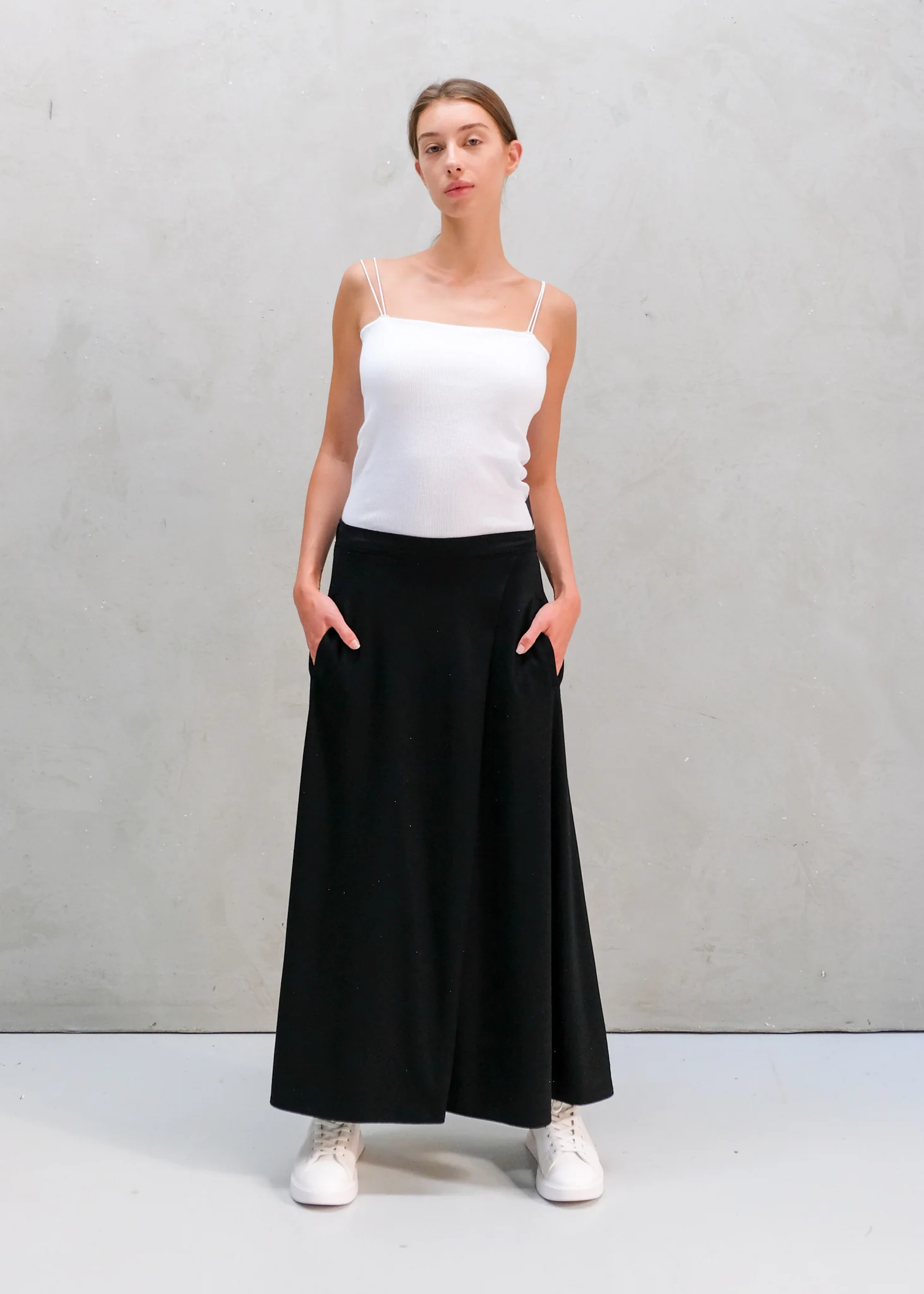HALO SEMI-FLARE SKIRT / WOOL MILLED JERSEY - C9 - Image 20