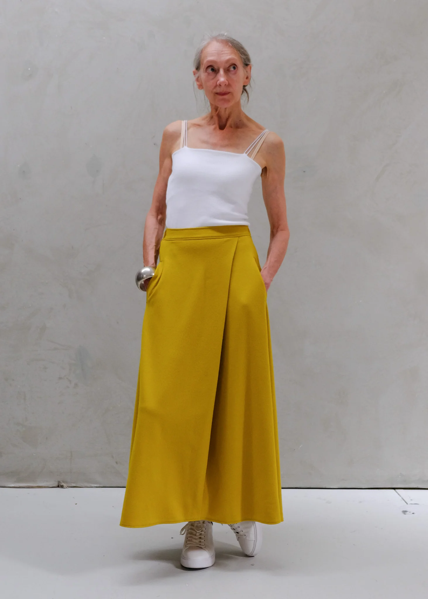 HALO SEMI-FLARE SKIRT / WOOL MILLED JERSEY - C9 - Image 7
