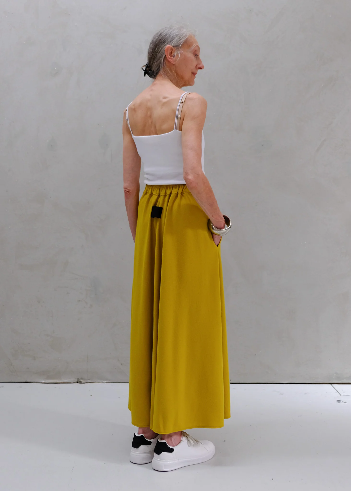 HALO SEMI-FLARE SKIRT / WOOL MILLED JERSEY - C9 - Image 9
