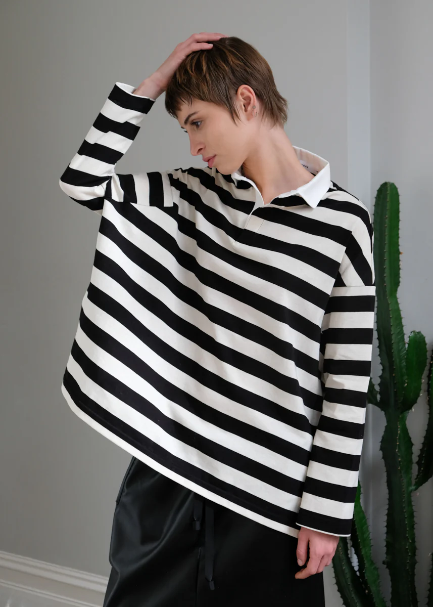 IVY RUGBY JERSEY / AIR SPINNING COTTON JERSEY STRIPE - ONLINE STORE EXCLUSIVE - Image 3