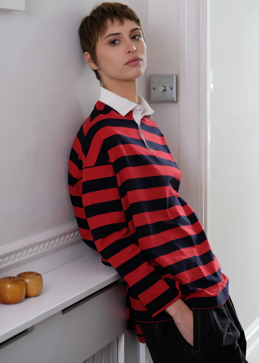 IVY RUGBY JERSEY / AIR SPINNING COTTON JERSEY STRIPE - ONLINE STORE EXCLUSIVE - Image 9