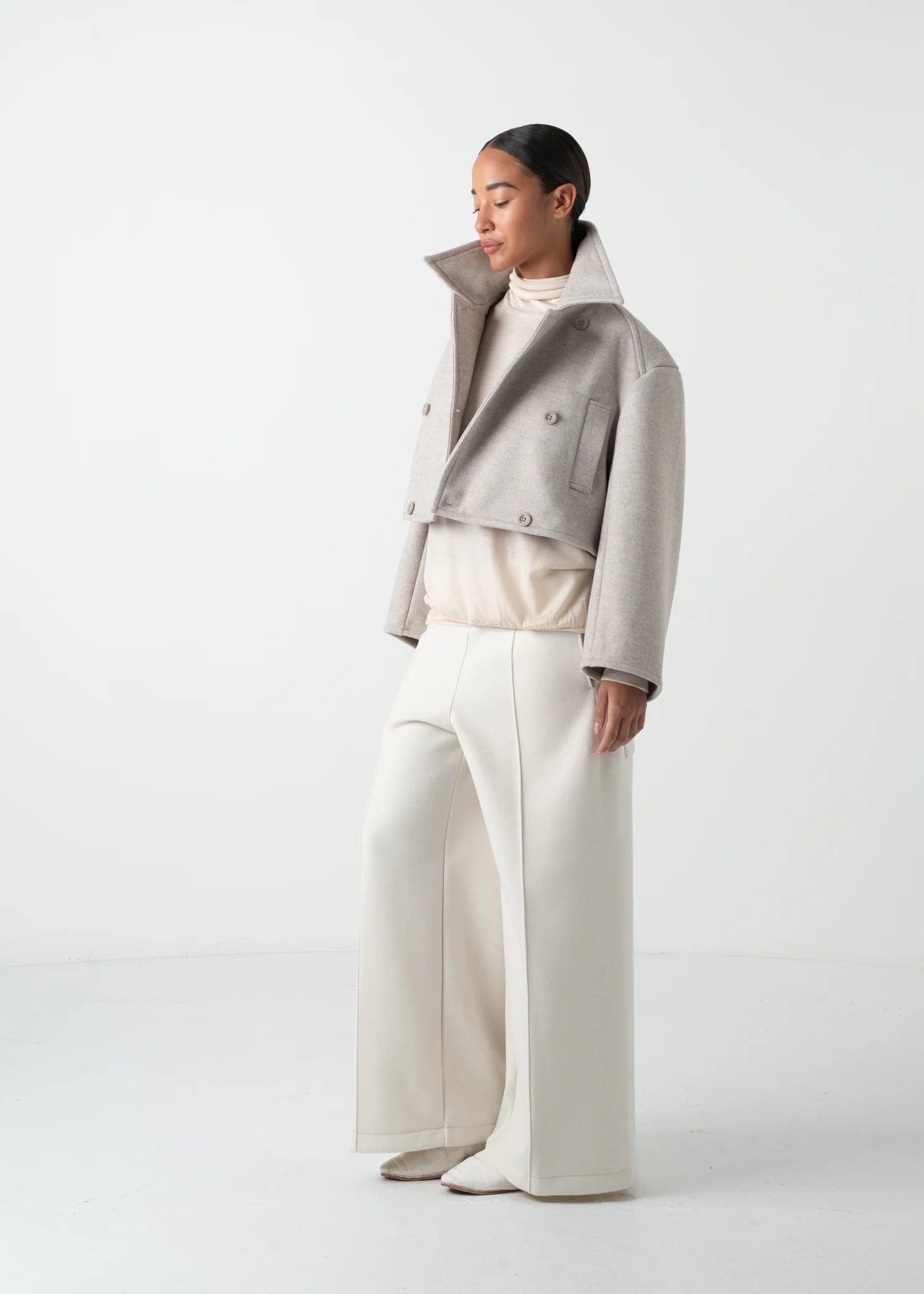 29 KAIYA SHORT PEA COAT / DOUBLE FACE WOOLLET - C11 - Image 18