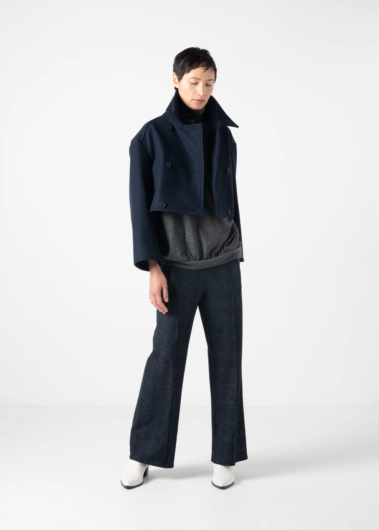 29 KAIYA SHORT PEA COAT / DOUBLE FACE WOOLLET - C11 - Image 25