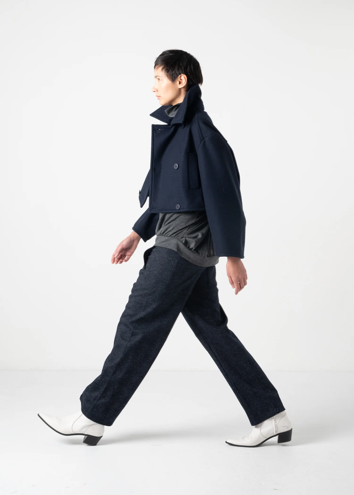 29 KAIYA SHORT PEA COAT / DOUBLE FACE WOOLLET - C11 - Image 26