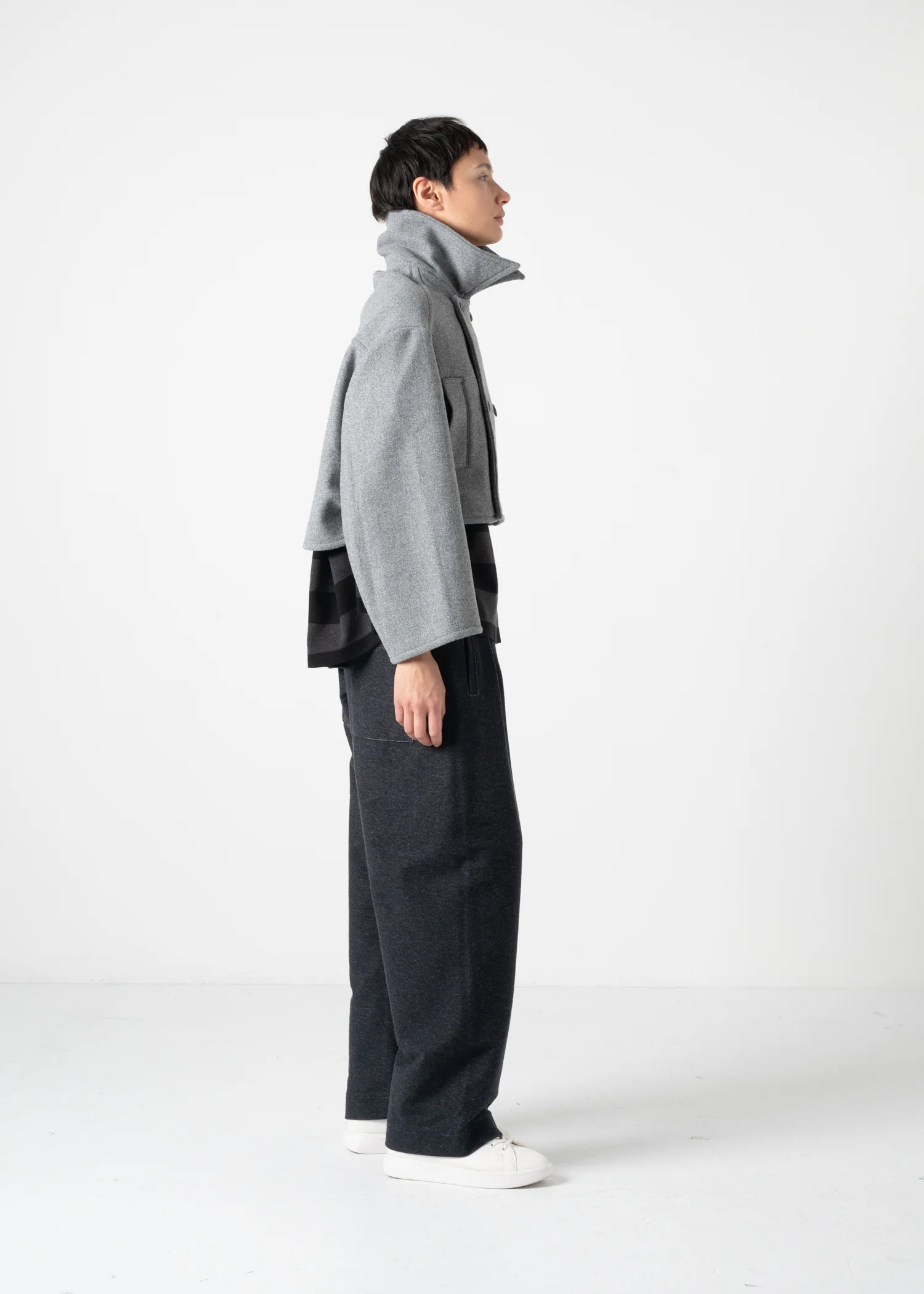 29 KAIYA SHORT PEA COAT / DOUBLE FACE WOOLLET - C11 - Image 3