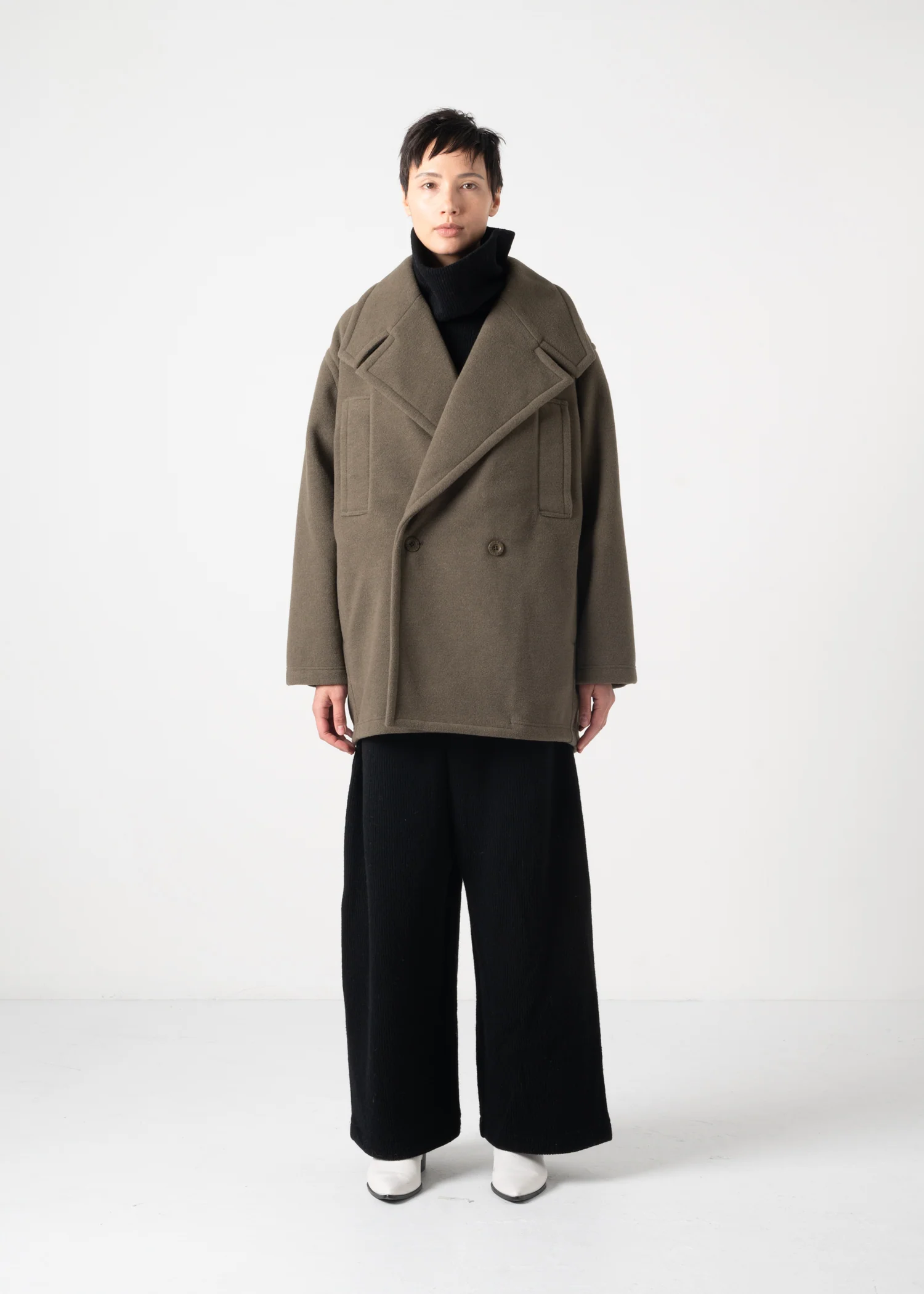 49 KARTER PEA COAT / LIGHT WEIGHT BRUSHED DOUBLE JERSEY - C11 - Image 10