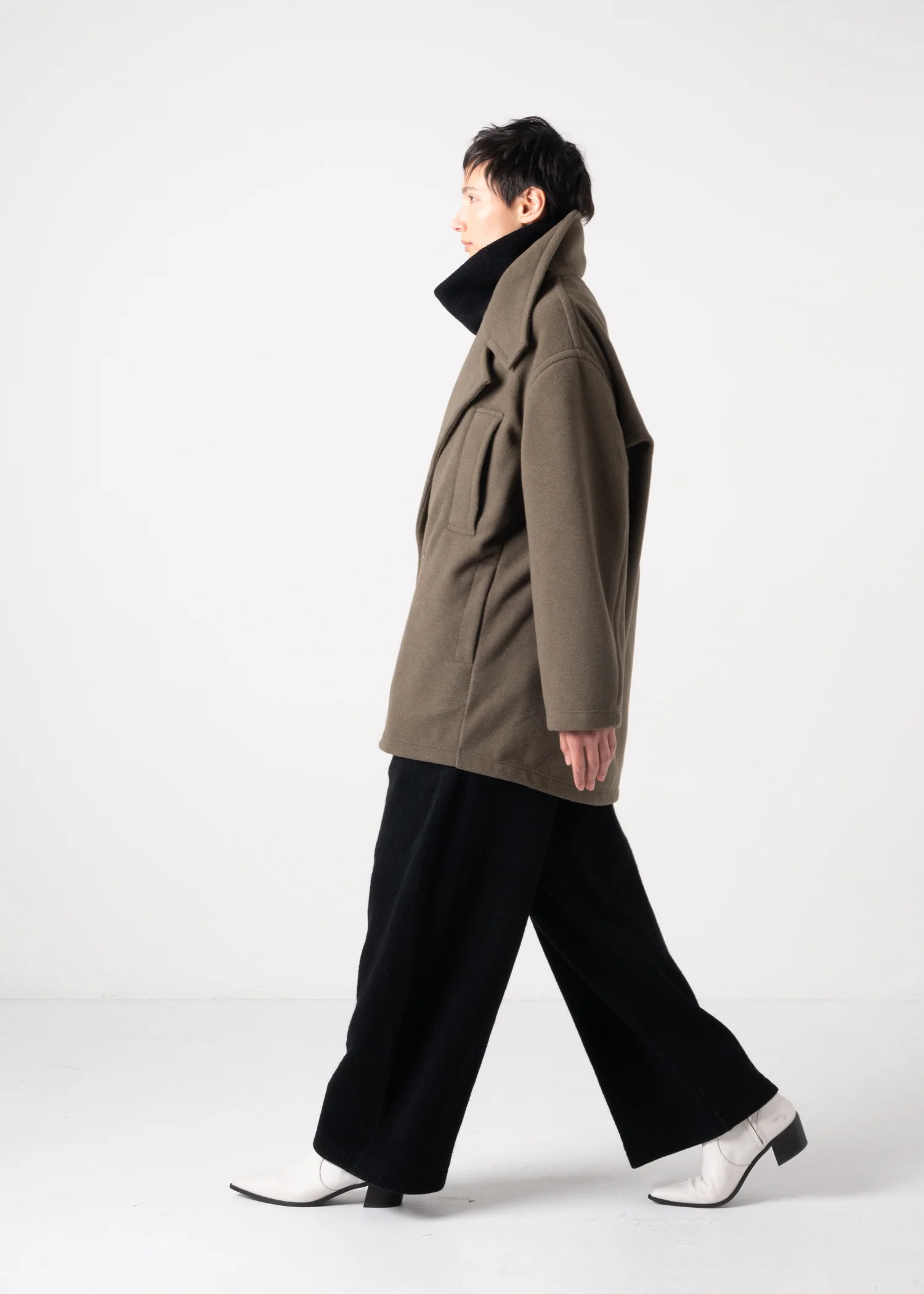 49 KARTER PEA COAT / LIGHT WEIGHT BRUSHED DOUBLE JERSEY - C11 - Image 11