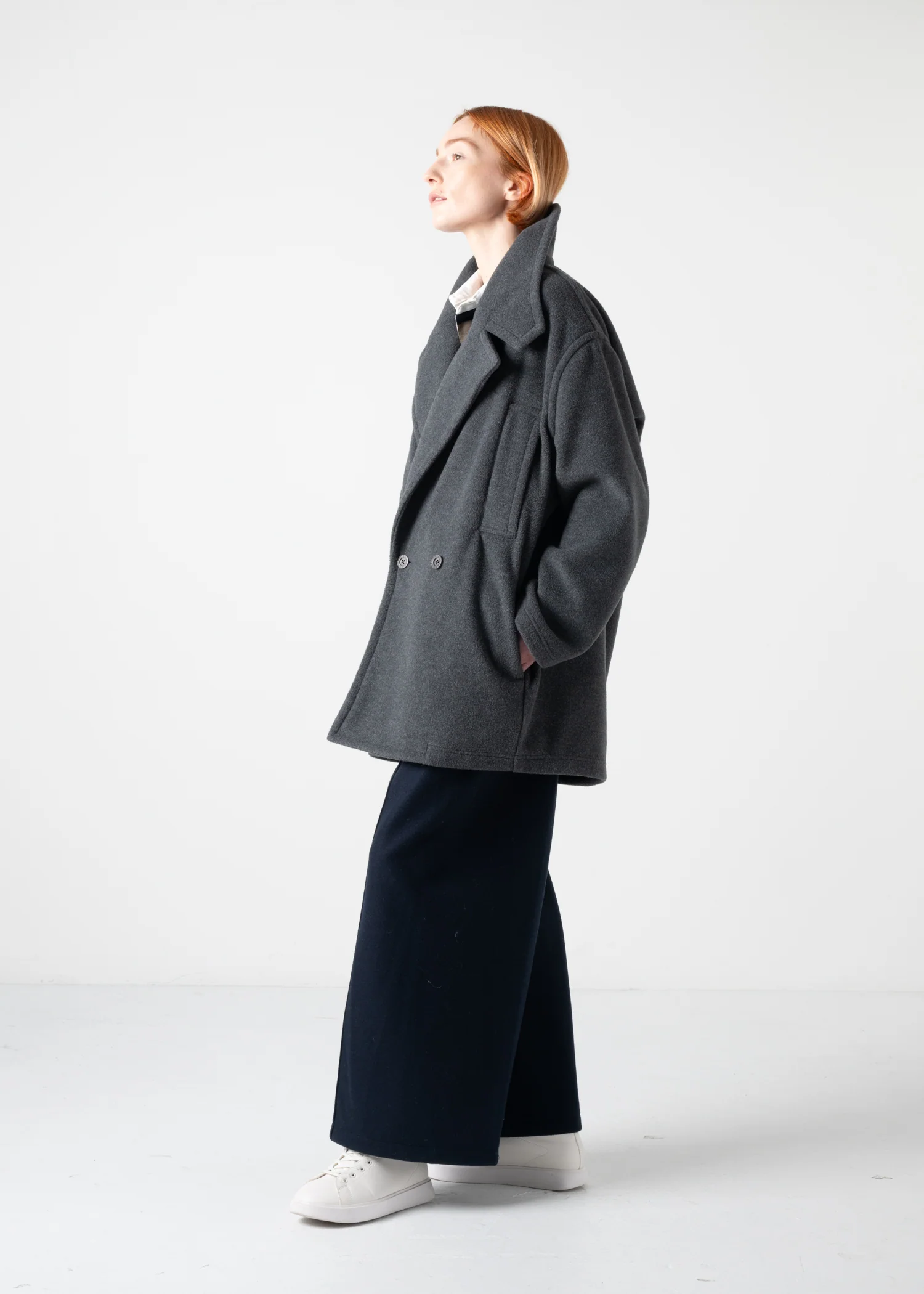 49 KARTER PEA COAT / LIGHT WEIGHT BRUSHED DOUBLE JERSEY - C11 - Image 19