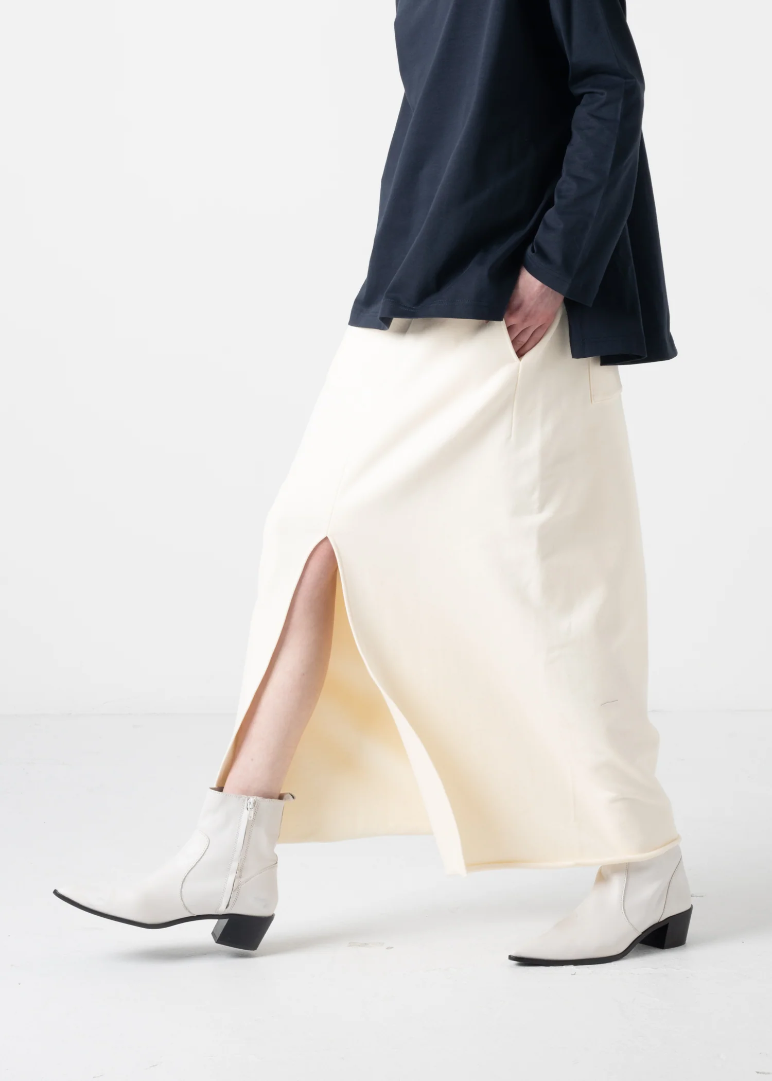 12 KATHLEEN FRONT SLIT SKIRT / SPONGY TERRY - C11 - Image 11