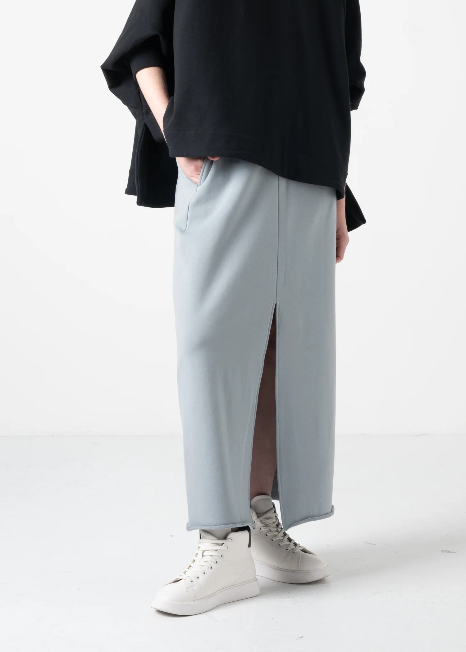 12 KATHLEEN FRONT SLIT SKIRT / SPONGY TERRY - C11 - Image 16