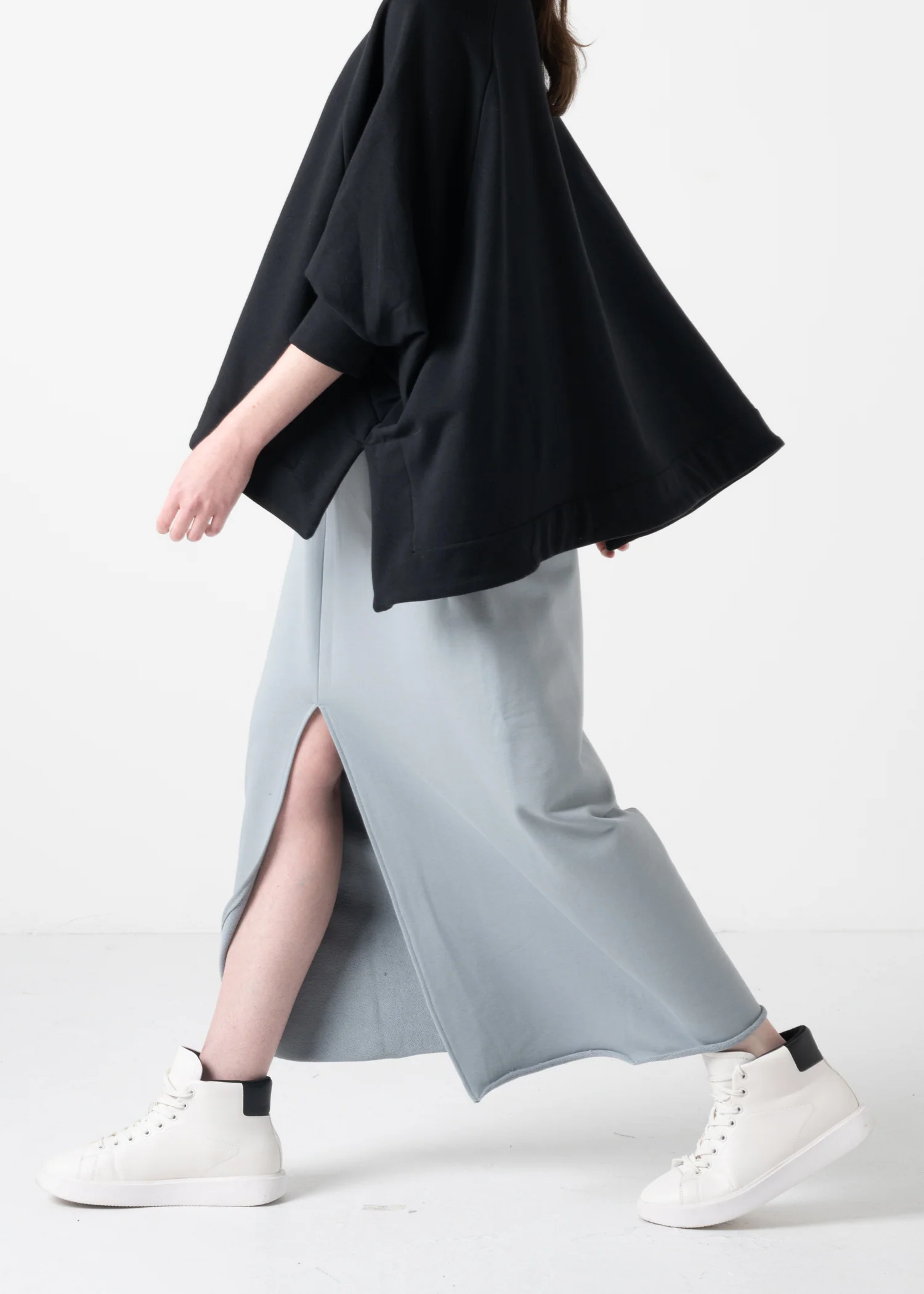 12 KATHLEEN FRONT SLIT SKIRT / SPONGY TERRY - C11 - Image 18