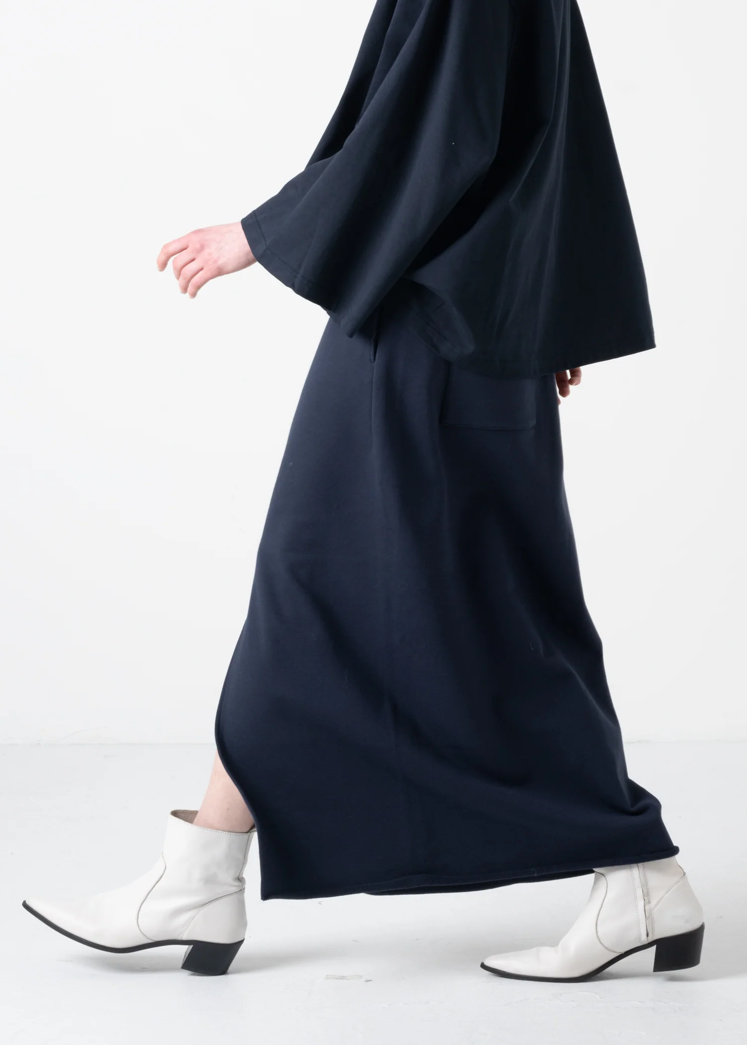 12 KATHLEEN FRONT SLIT SKIRT / SPONGY TERRY - C11 - Image 3