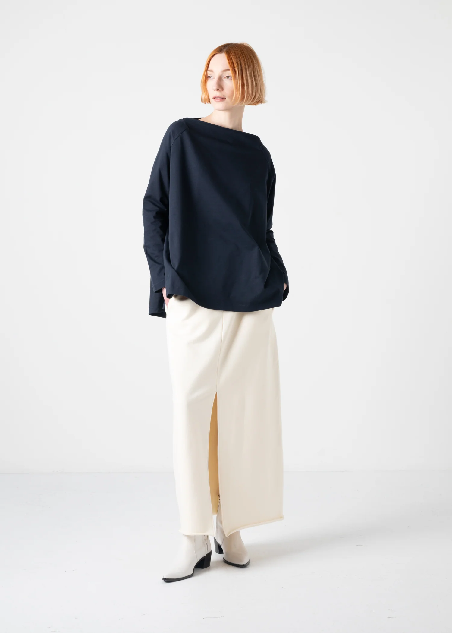 12 KATHLEEN FRONT SLIT SKIRT / SPONGY TERRY - C11 - Image 8