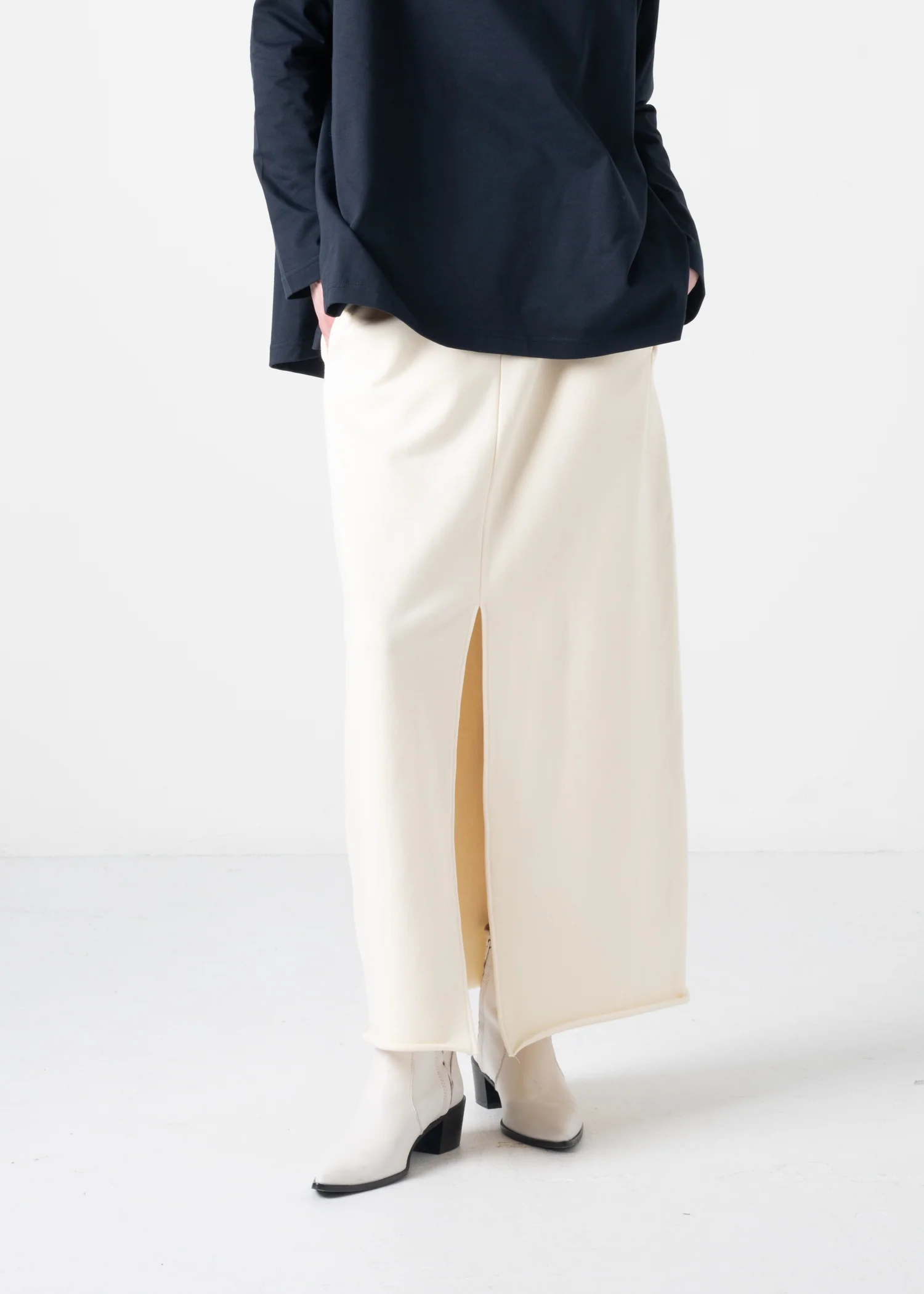 12 KATHLEEN FRONT SLIT SKIRT / SPONGY TERRY - C11 - Image 9
