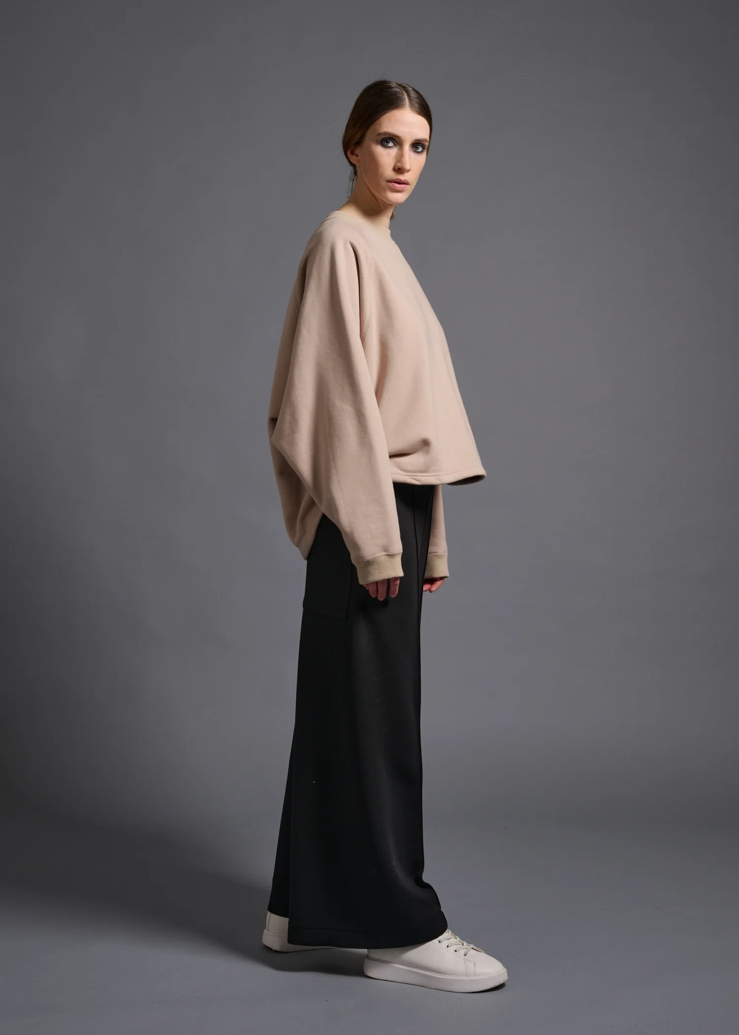 19 KAYA TUCKED HEM TOP / HEAVY FRENCH TERRY - C13