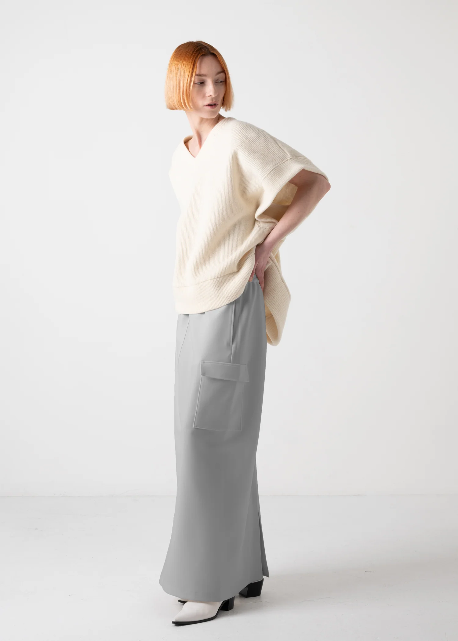07 KHLOE LONG CARGO SKIRT / HIGH DENSITY 2WAY STRETCH - C11 - Image 8