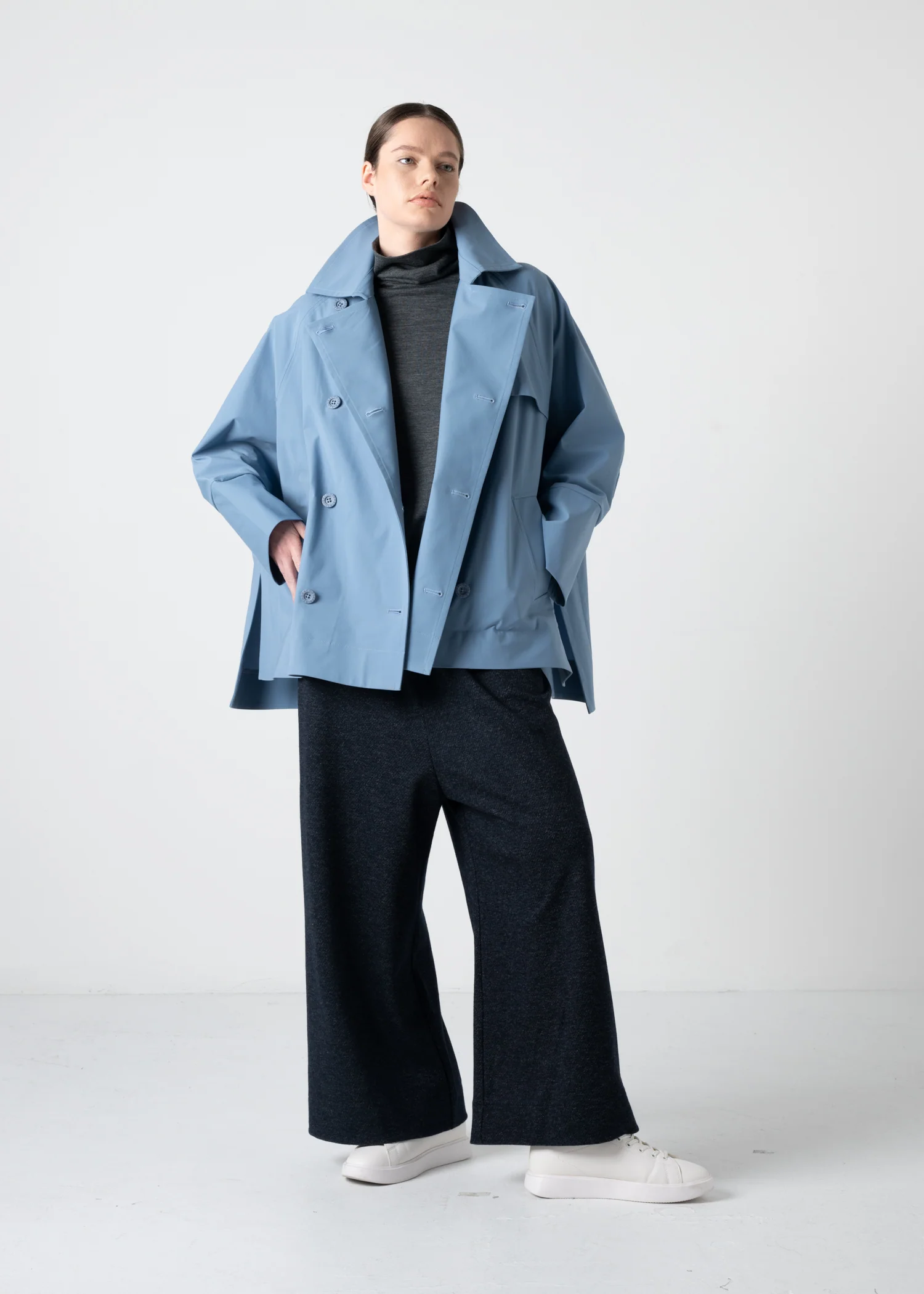 18 KIMBERLY PENTAGON TRENCH / COMPACT SATIN TRICOT - C11 - Image 8