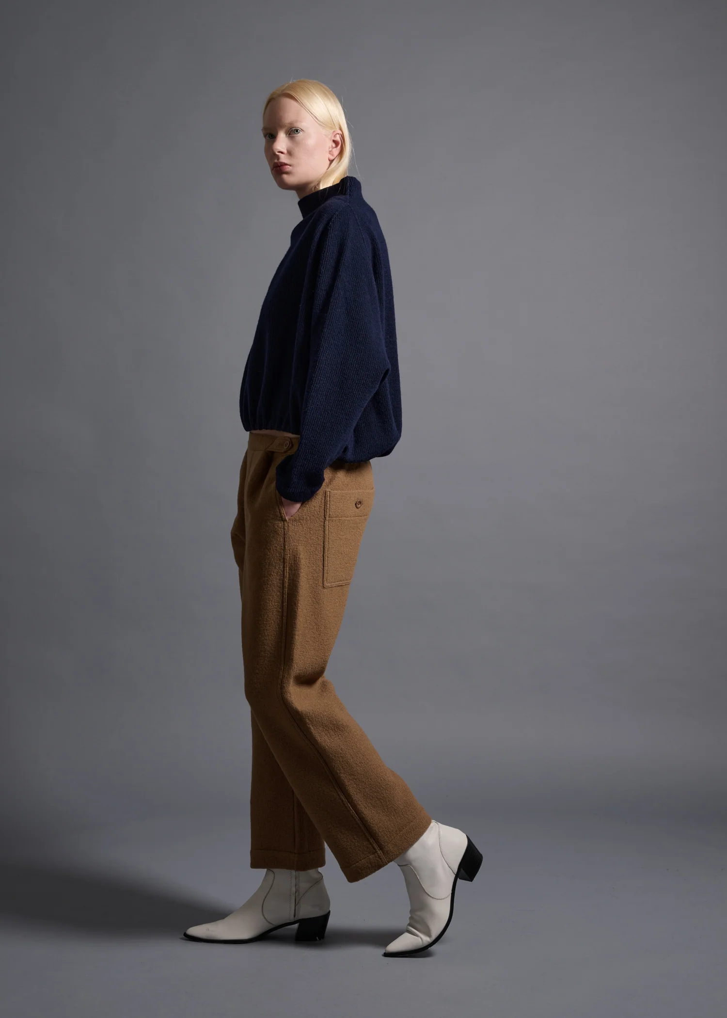 46 KORA BOTTLE NECK TOP / CHUNKY RIB JERSEY - C13 - Image 10