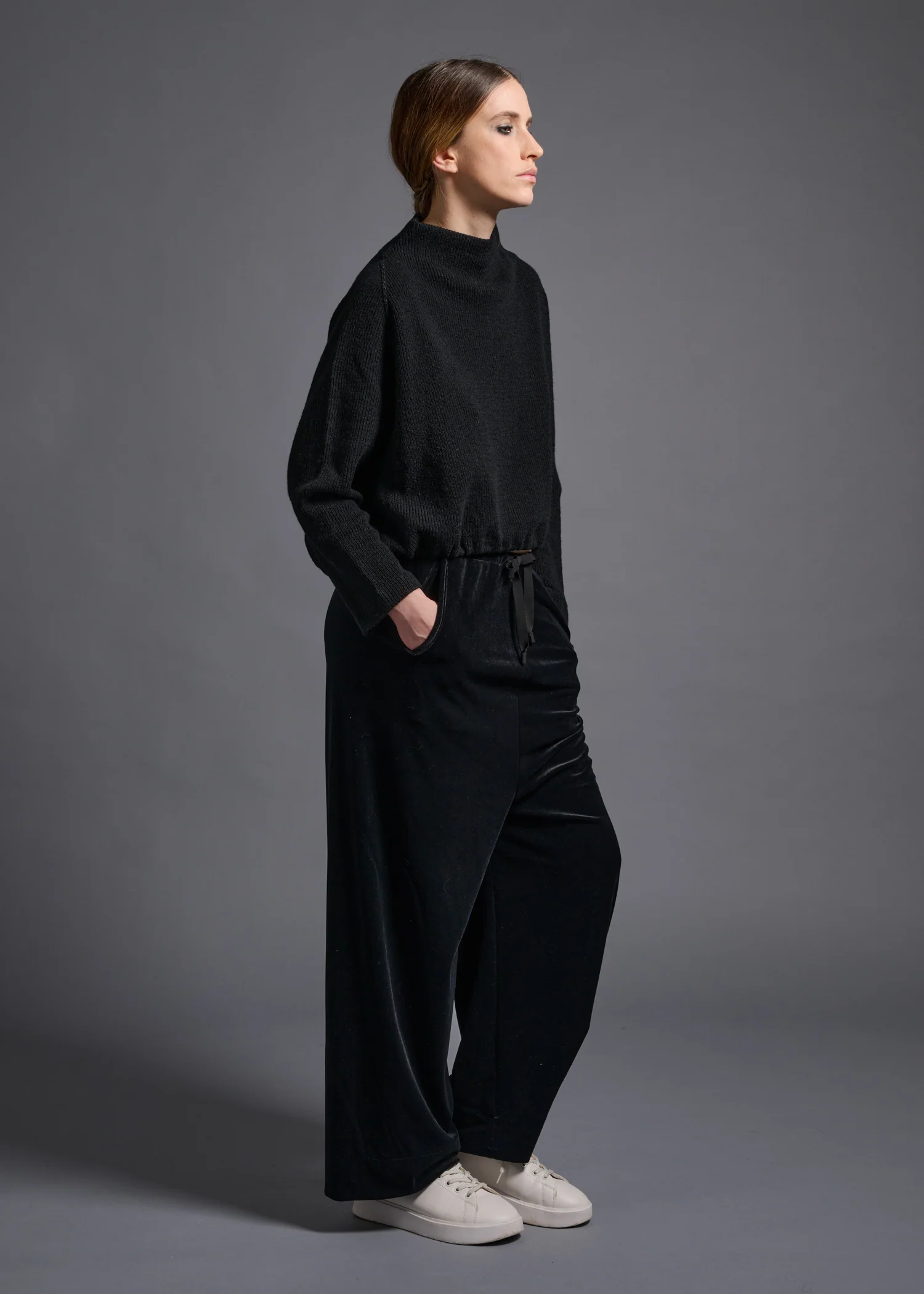 46 KORA BOTTLE NECK TOP / CHUNKY RIB JERSEY - C13 - Image 15
