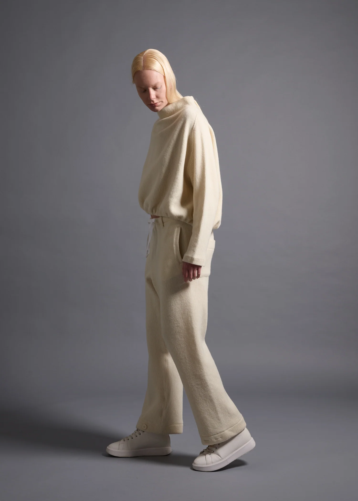 46 KORA BOTTLE NECK TOP / CHUNKY RIB JERSEY - C13 - Image 2