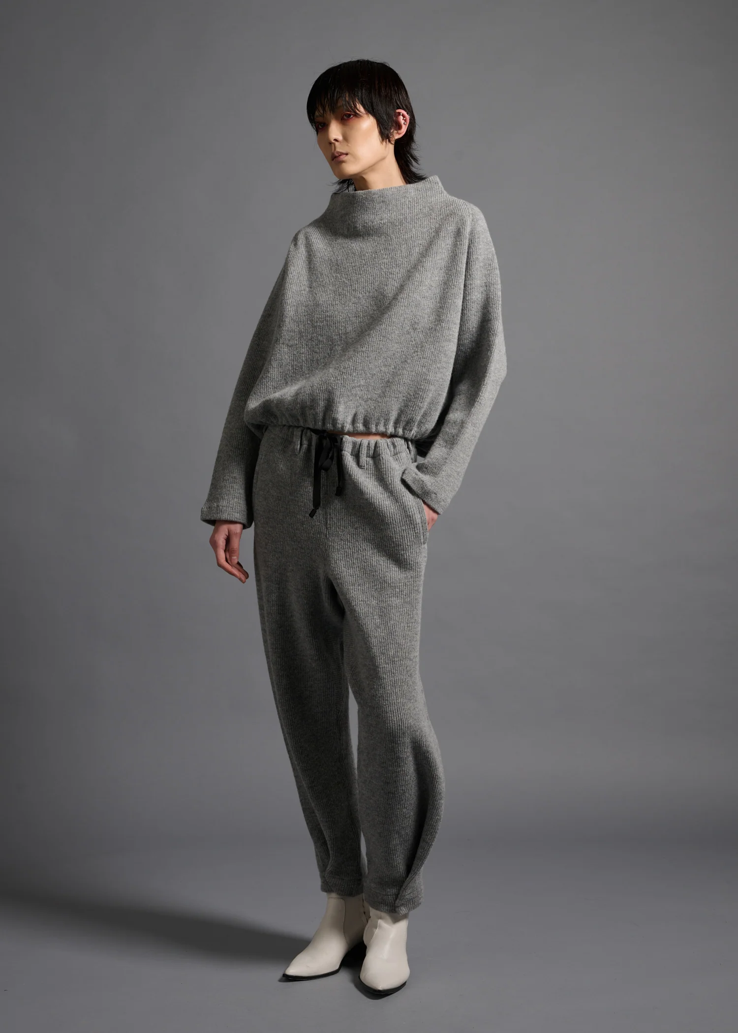 46 KORA BOTTLE NECK TOP / CHUNKY RIB JERSEY - C13 - Image 5