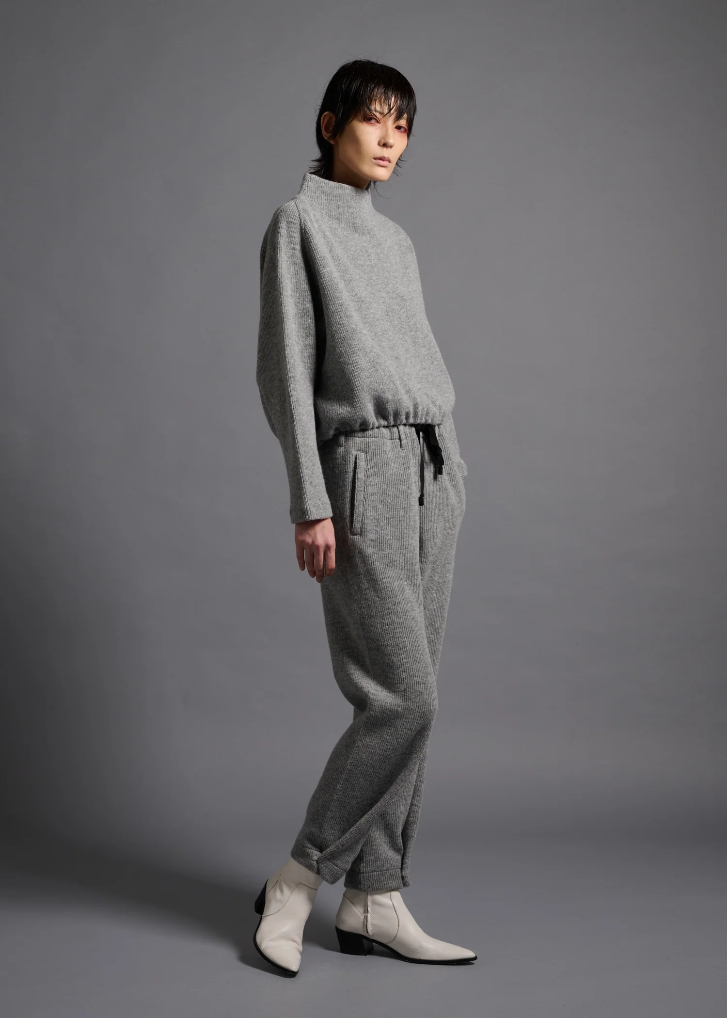 46 KORA BOTTLE NECK TOP / CHUNKY RIB JERSEY - C13 - Image 6